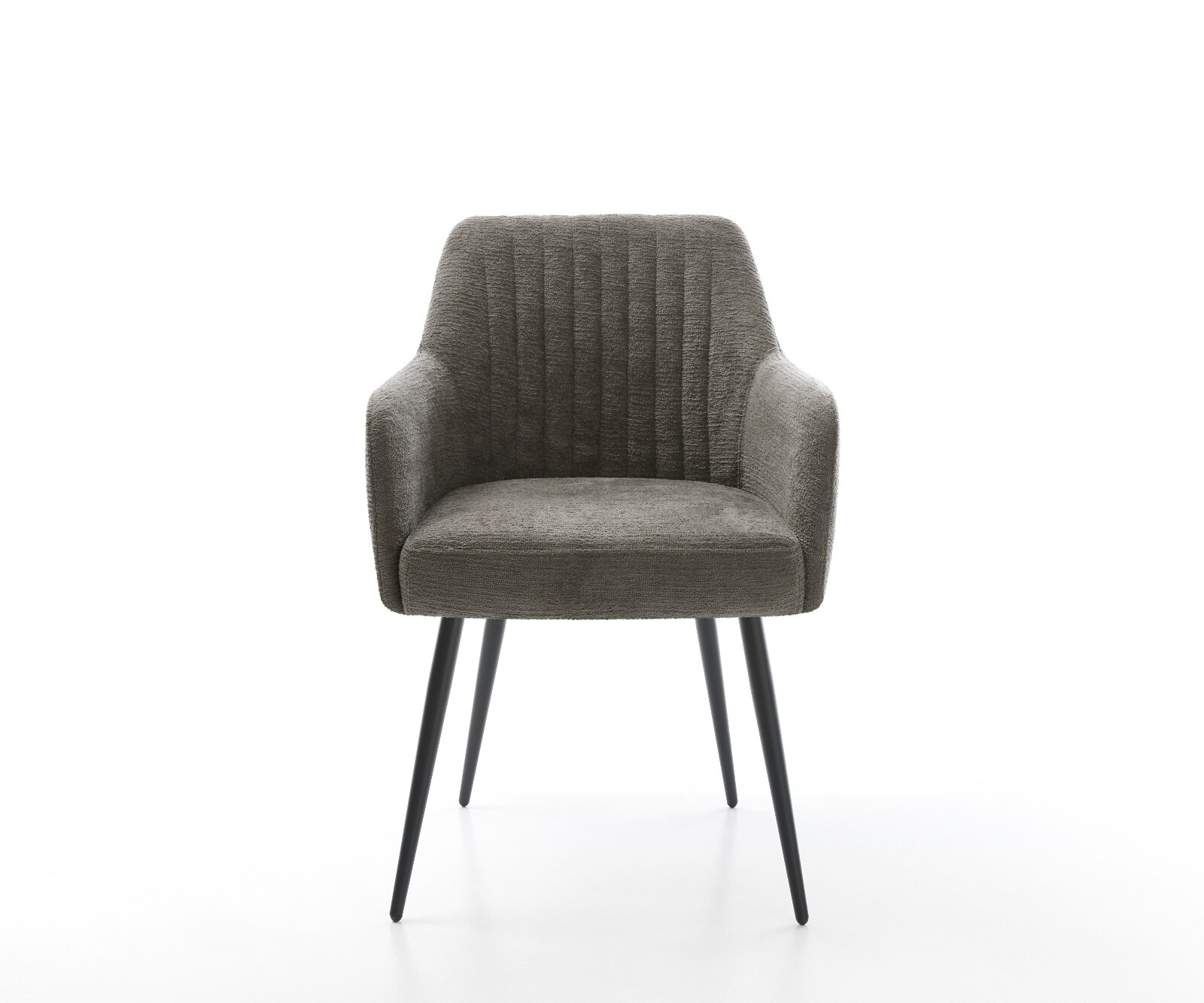 Esszimmerstuhl Greg-Flex Bouclé Soft Schlamm 4-Fuß konisch Schwarz Taschenfederkern 2