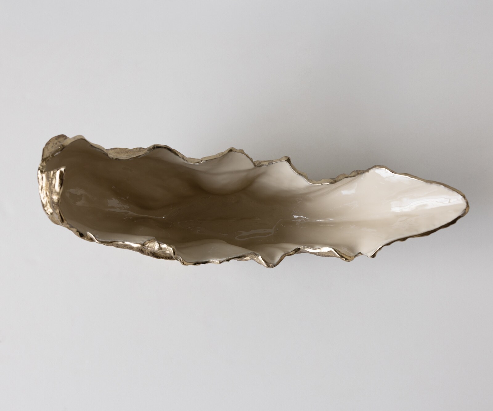 Schale Maris B52 x T15 x H28 cm Aluminium Champagner Ivory Handgemacht 3