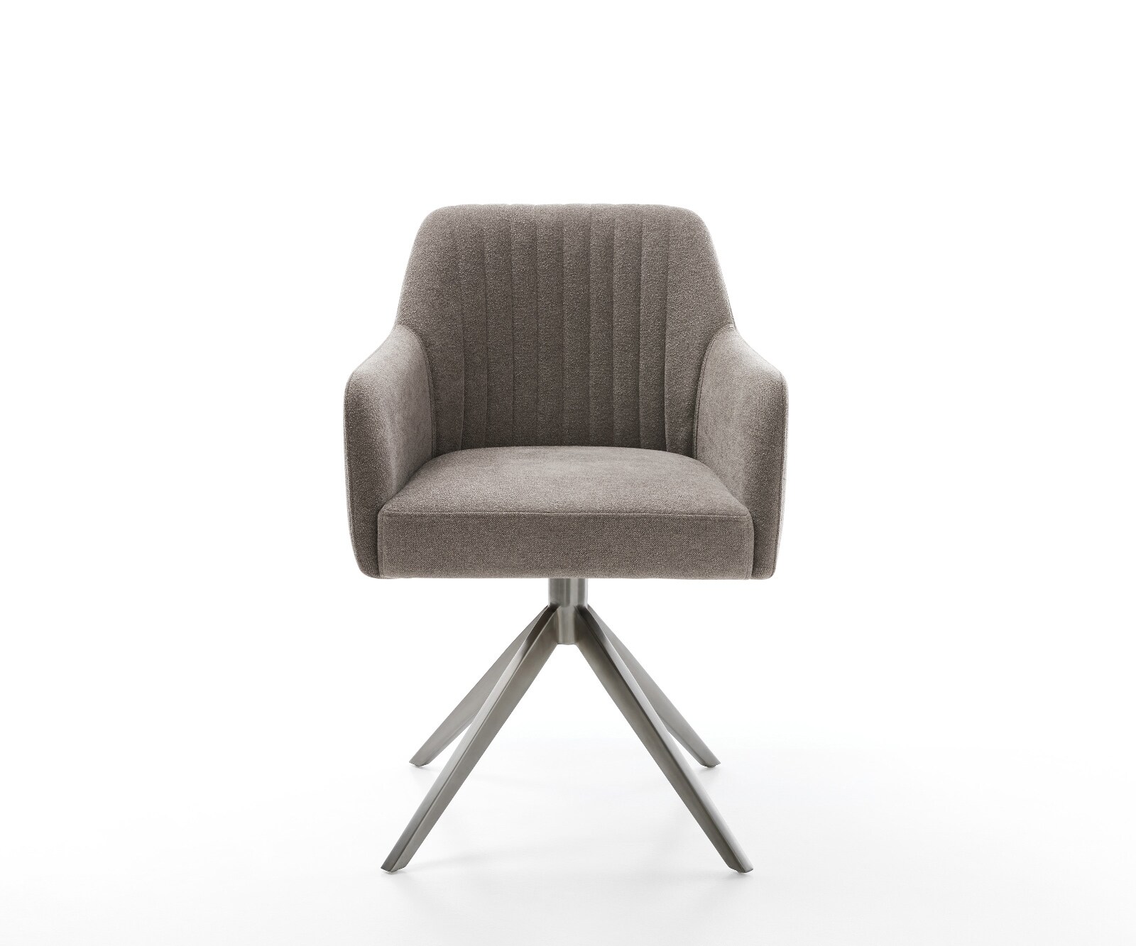 Drehstuhl Greg-Flex Strukturstoff Soft Taupe Kreuzgestell breit Graphit 360° drehbar Wippfunktion Taschenfederkern 1