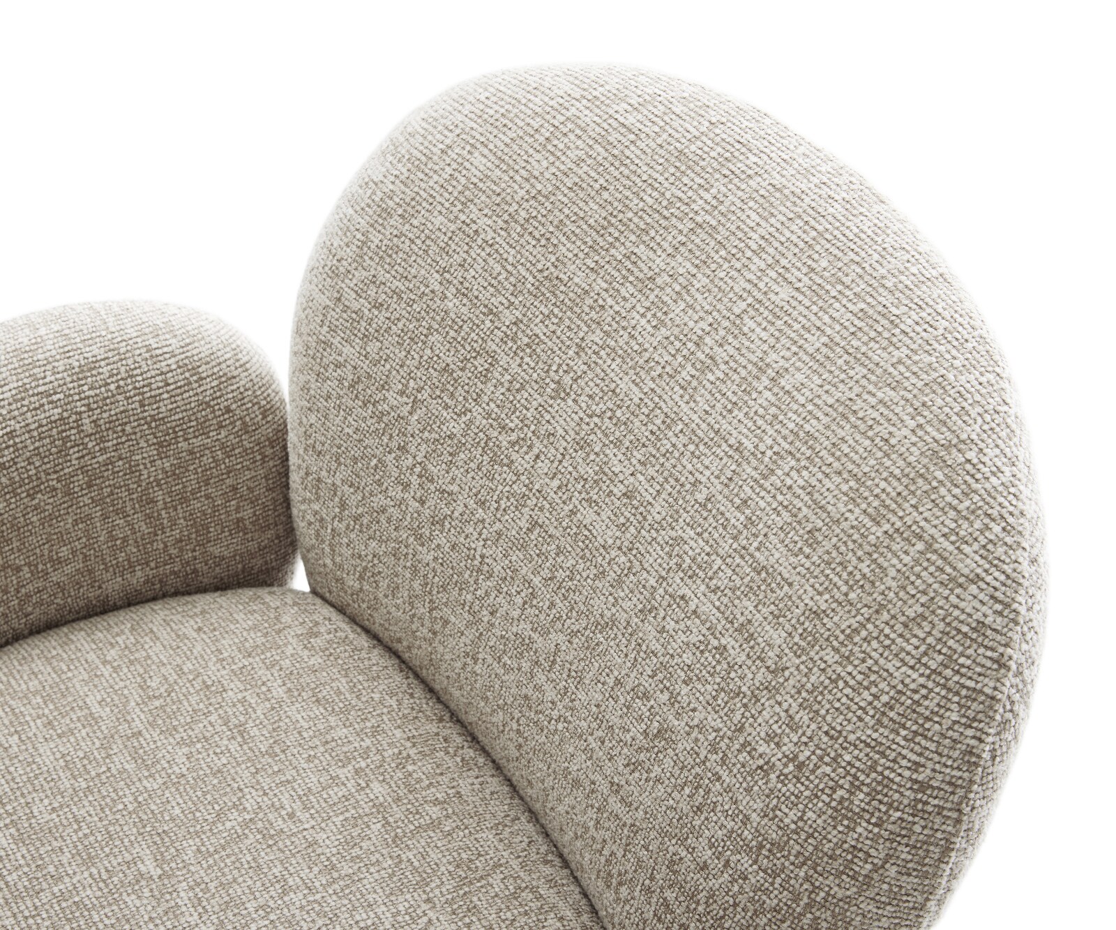 Esszimmerstuhl Nube-Flex mit Armlehnen Webstoff Soft Beige Kufengestell Edelstahl Taschenfederkern 4