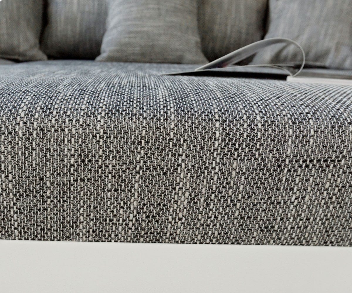Ecksofa Clovis Weiss Hellgrau modular Armlehne Ottomane Rechts 5