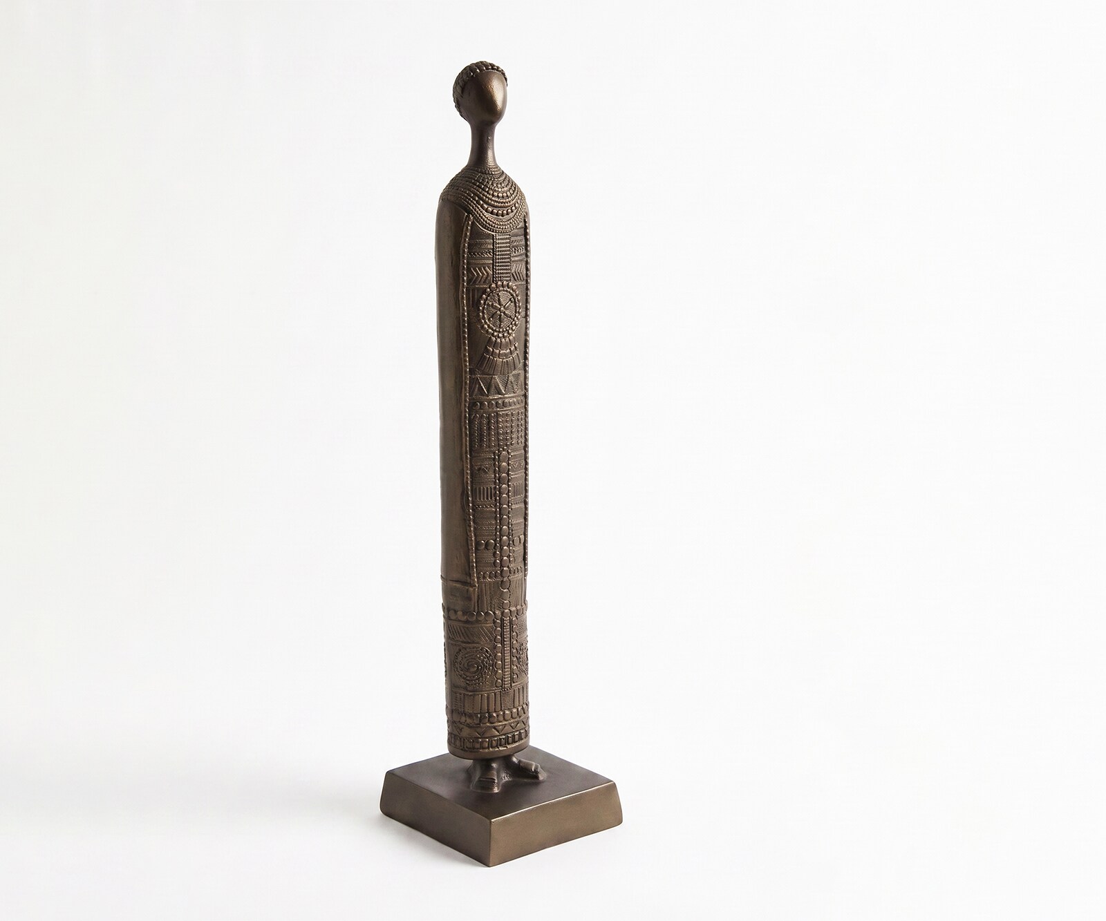 Figurine Sentinel l12 x P12 x H51 cm Aluminium Aurum Satin Moulée