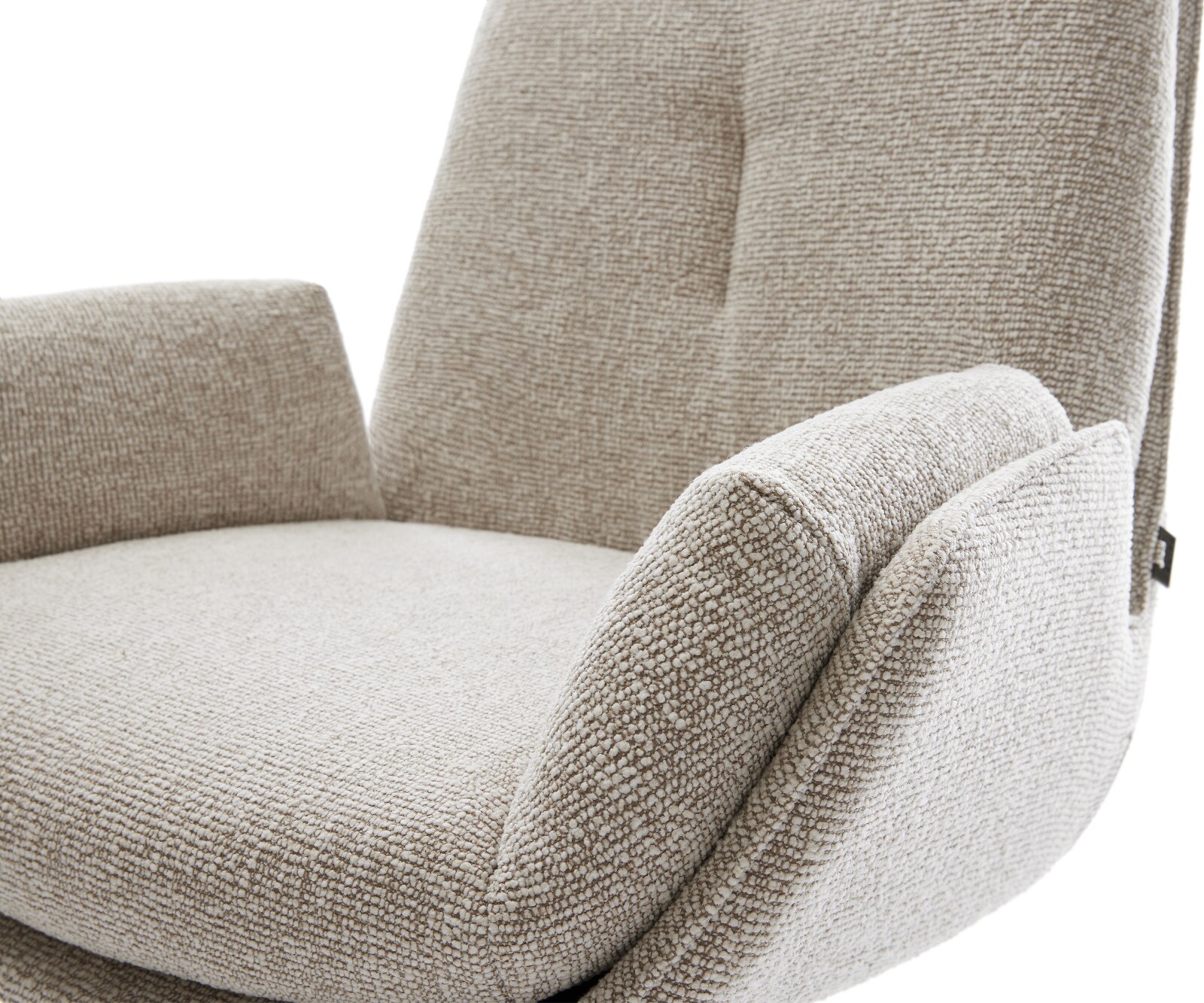 Drehstuhl Clea-Flex Webstoff Soft Beige Kreuzgestell breit Schwarz 360° drehbar Wippfunktion 3