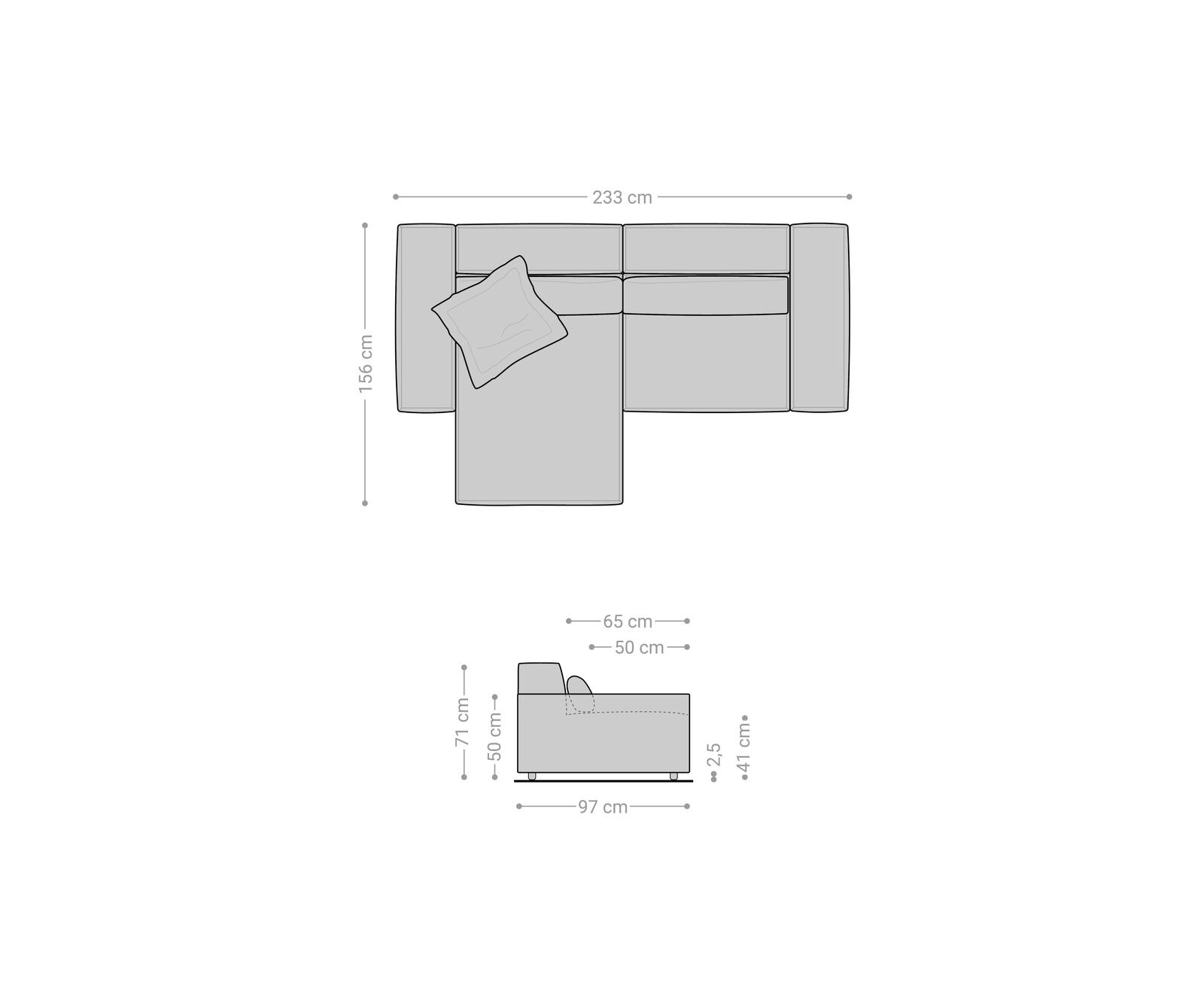 Ecksofa Sirpio 230x155 cm Lederimitat Vintage Anthrazit Recamiere variabel 6