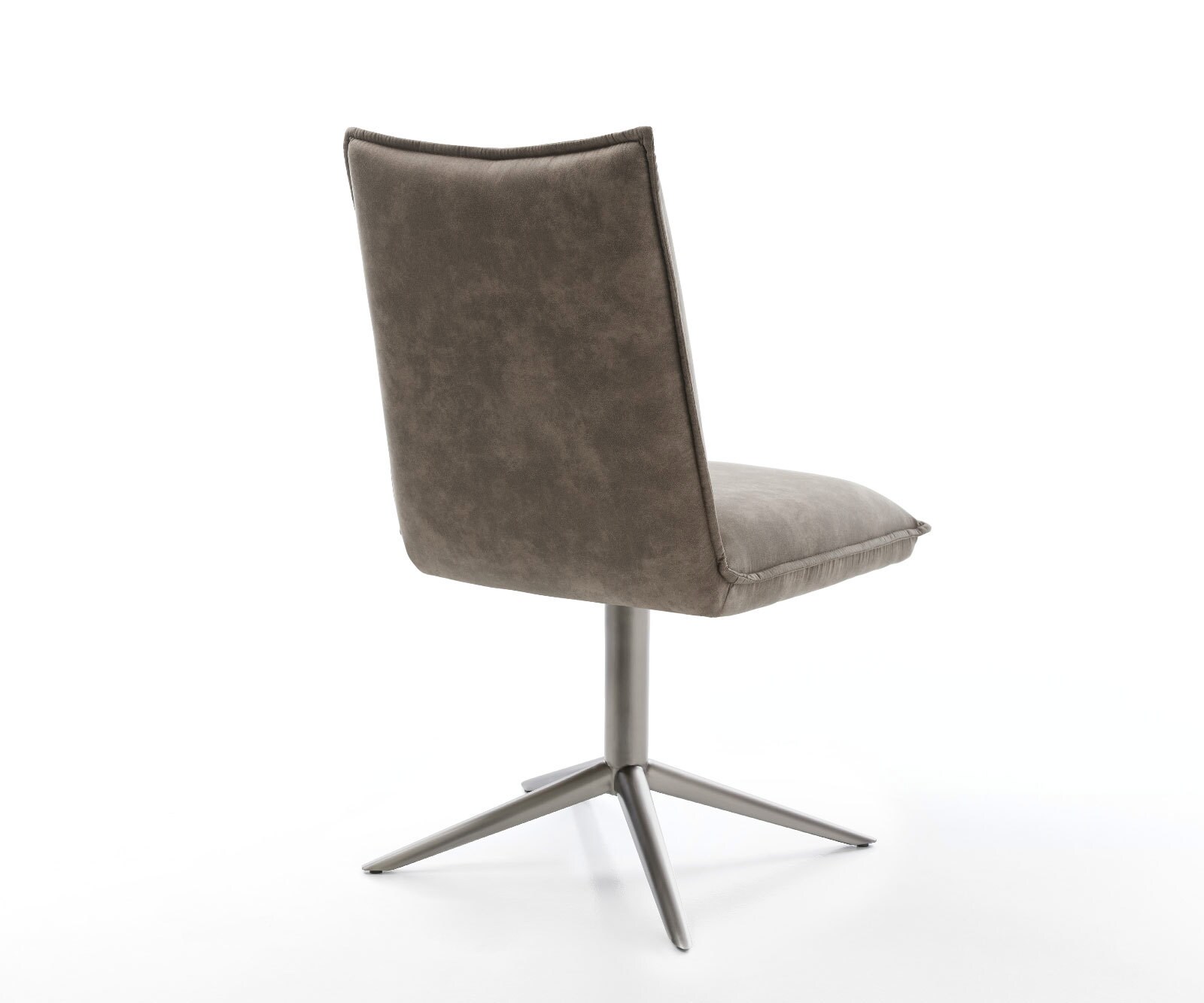 Drehstuhl Lelio-Flex Mikrofaser Taupe Vintage Fußkreuz Graphit 360° drehbar Wippfunktion Taschenfederkern 4
