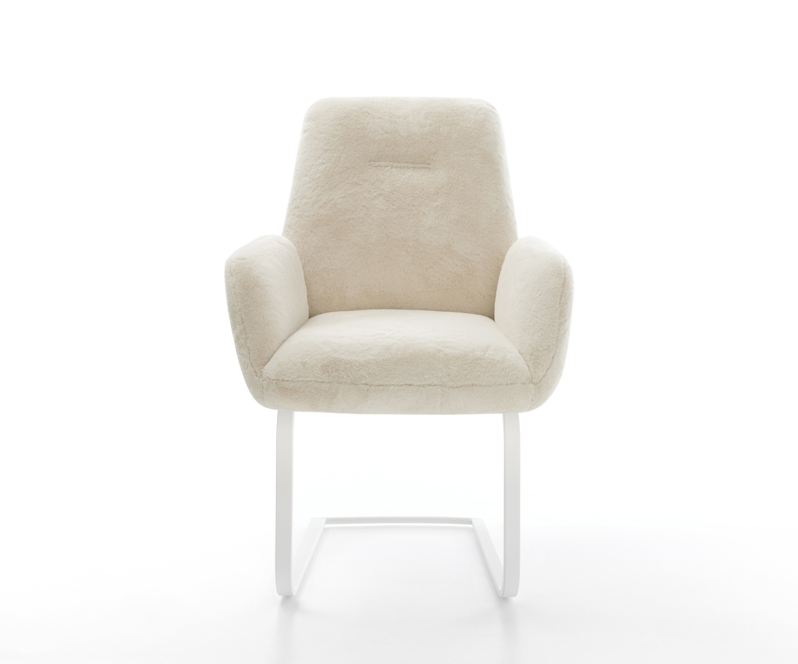 Freischwinger Zoa-Flex Plüsch Creme-Weiß Freischwinger flach Weiß Taschenfederkern 2