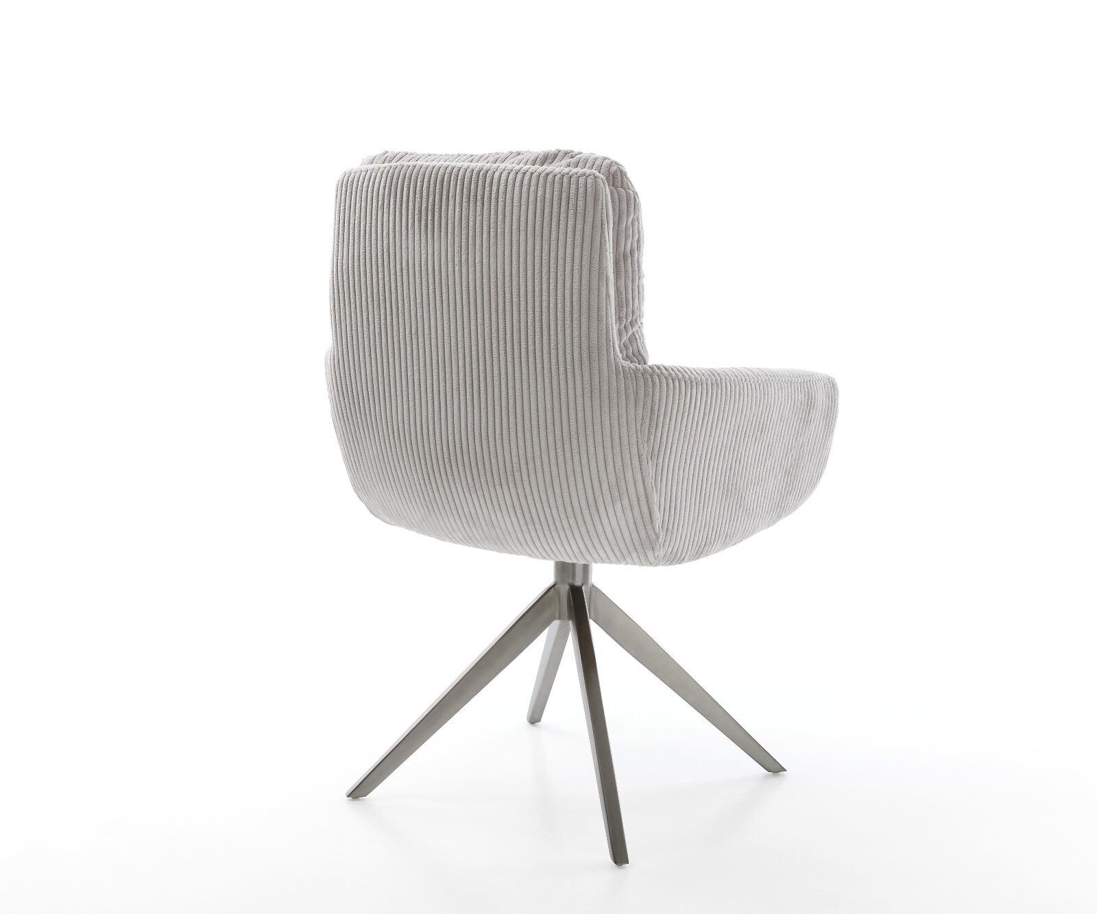 Drehstuhl Abelia-Flex mit Armlehnen Cord Silbergrau Kreuzgestell breit Graphit 360° drehbar Wippfunktion 5