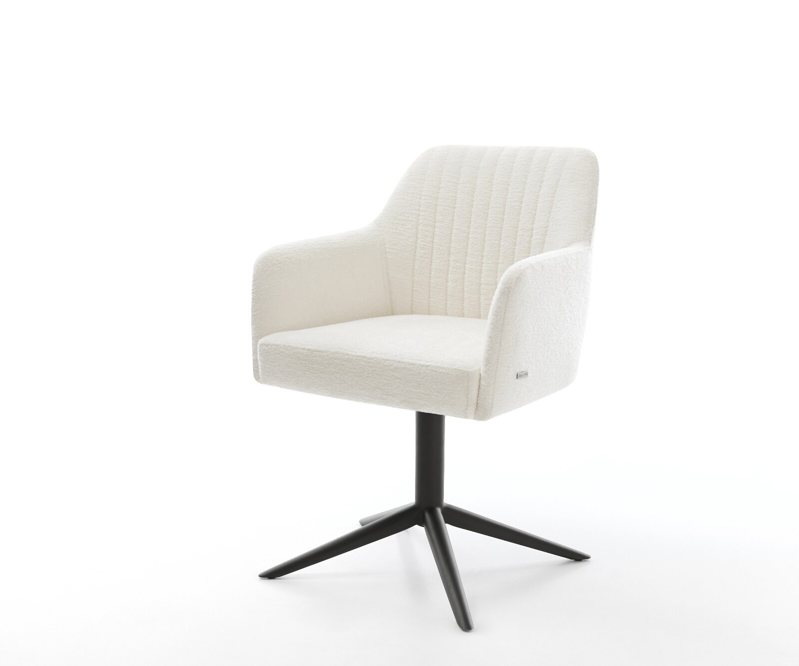 Drehstuhl Greg-Flex Bouclé Soft Beige Fußkreuz Schwarz 360° drehbar Wippfun günstig online kaufen