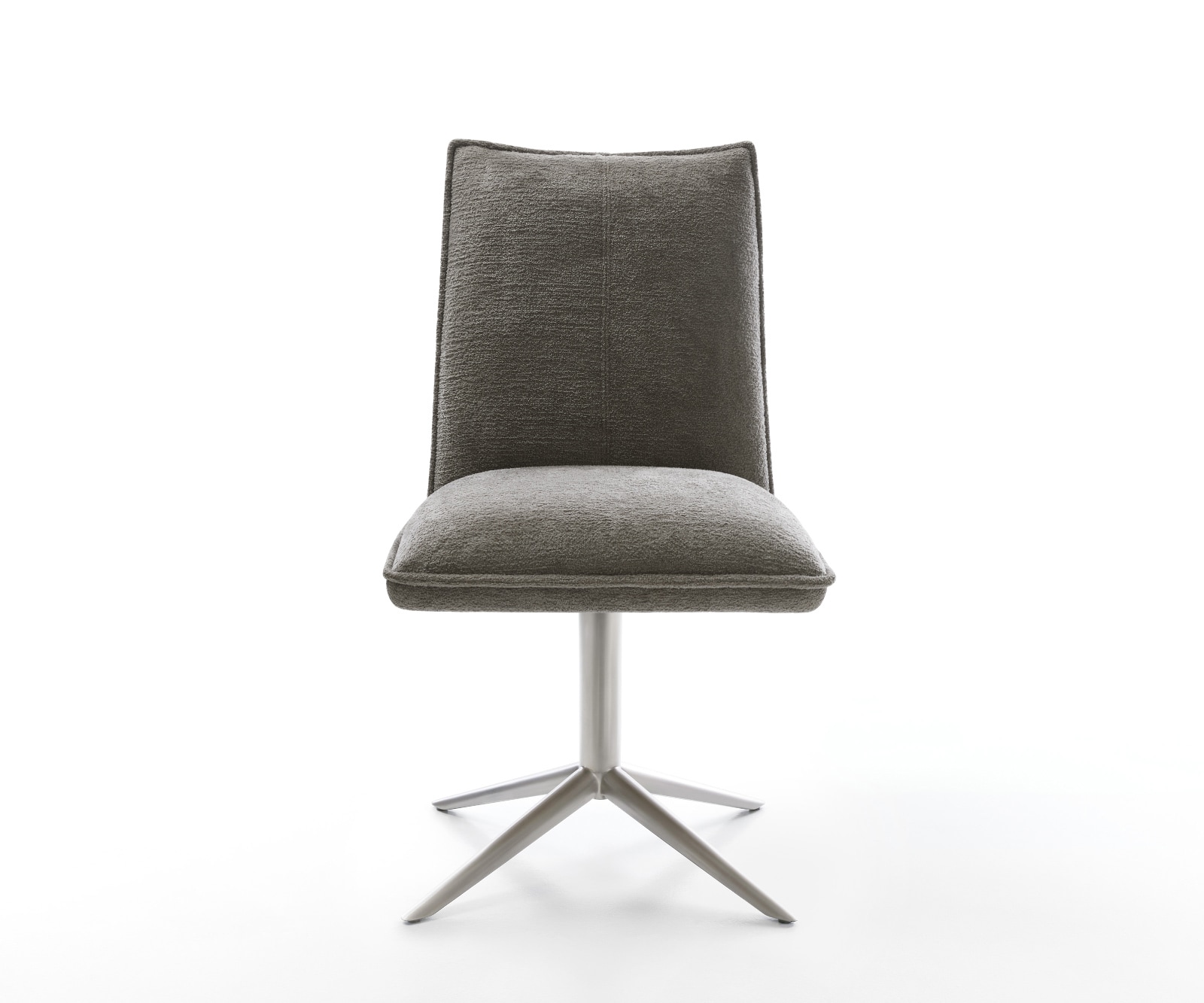 Drehstuhl Lelio-Flex Bouclé Soft Schlamm Fußkreuz Edelstahl 360° drehbar Wippfunktion Taschenfederkern 1