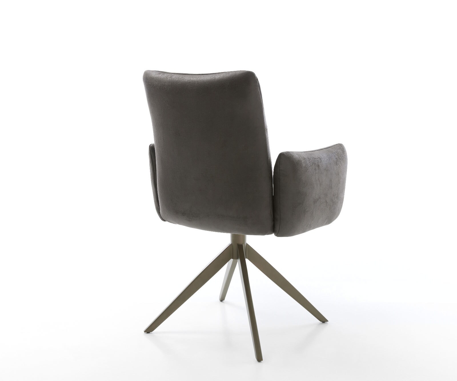 Drehstuhl Jova-Flex mit Armlehnen Mikrofaser Anthrazit Vintage Kreuzgestell breit Effektfinish Titan 360° drehbar Wippfunktion Taschenfederkern 5