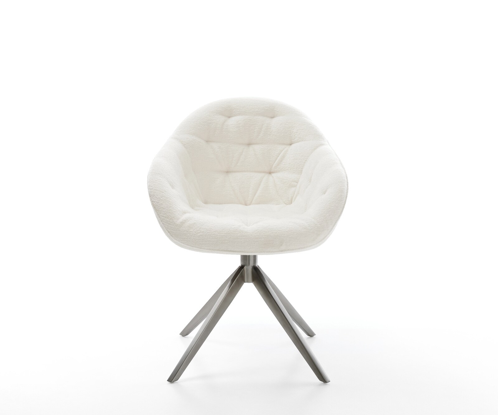 Drehstuhl Gaio-Flex Bouclé Soft Beige Kreuzgestell breit Graphit 360° drehbar Wippfunktion 1