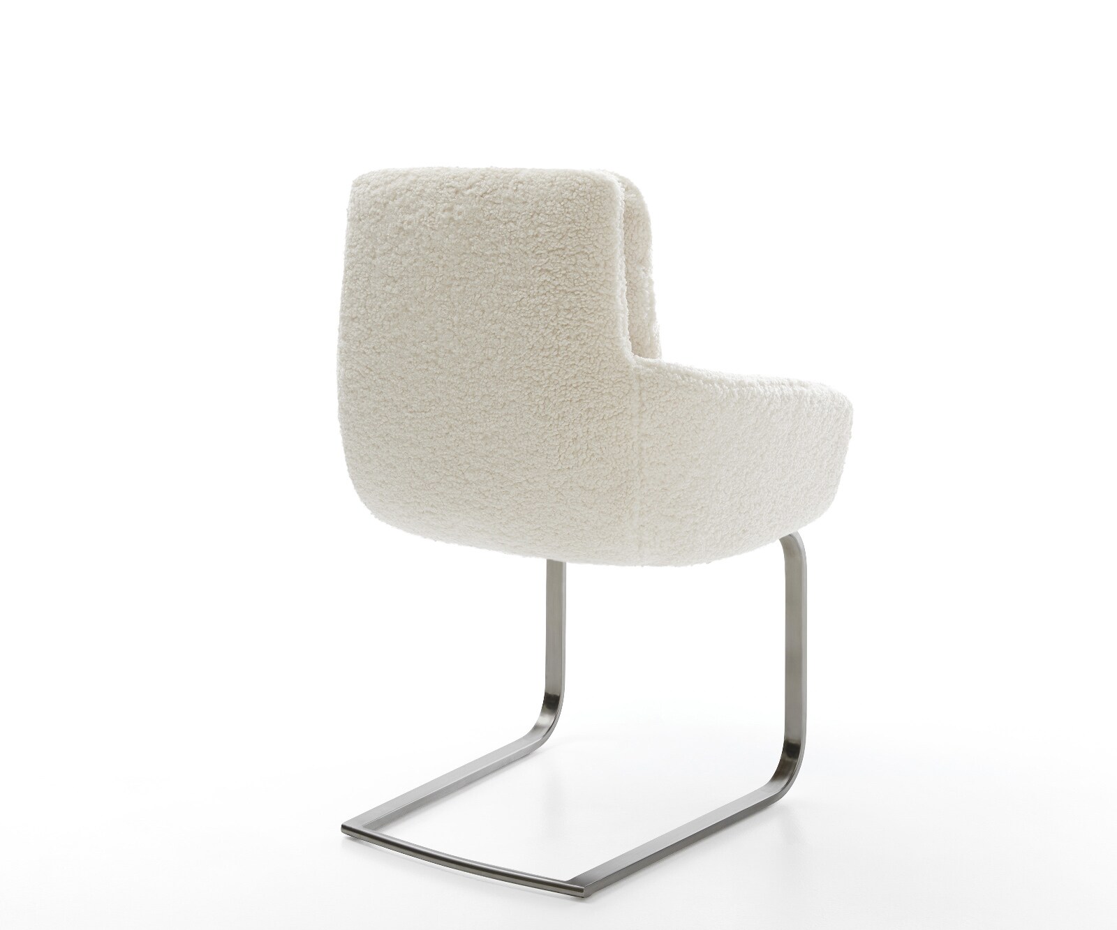 Freischwinger Abelia-Flex mit Armlehnen Teddystoff Beige Freischwinger flach Graphit 5