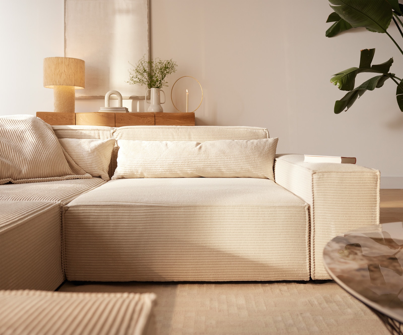 Wohnlandschaft Sirpio XL 360x260 cm Cord Beige Recamiere variabel 6 Wohnlandschaft Sirpio XL 360x260 cm Cord Beige Recamiere variabel 6