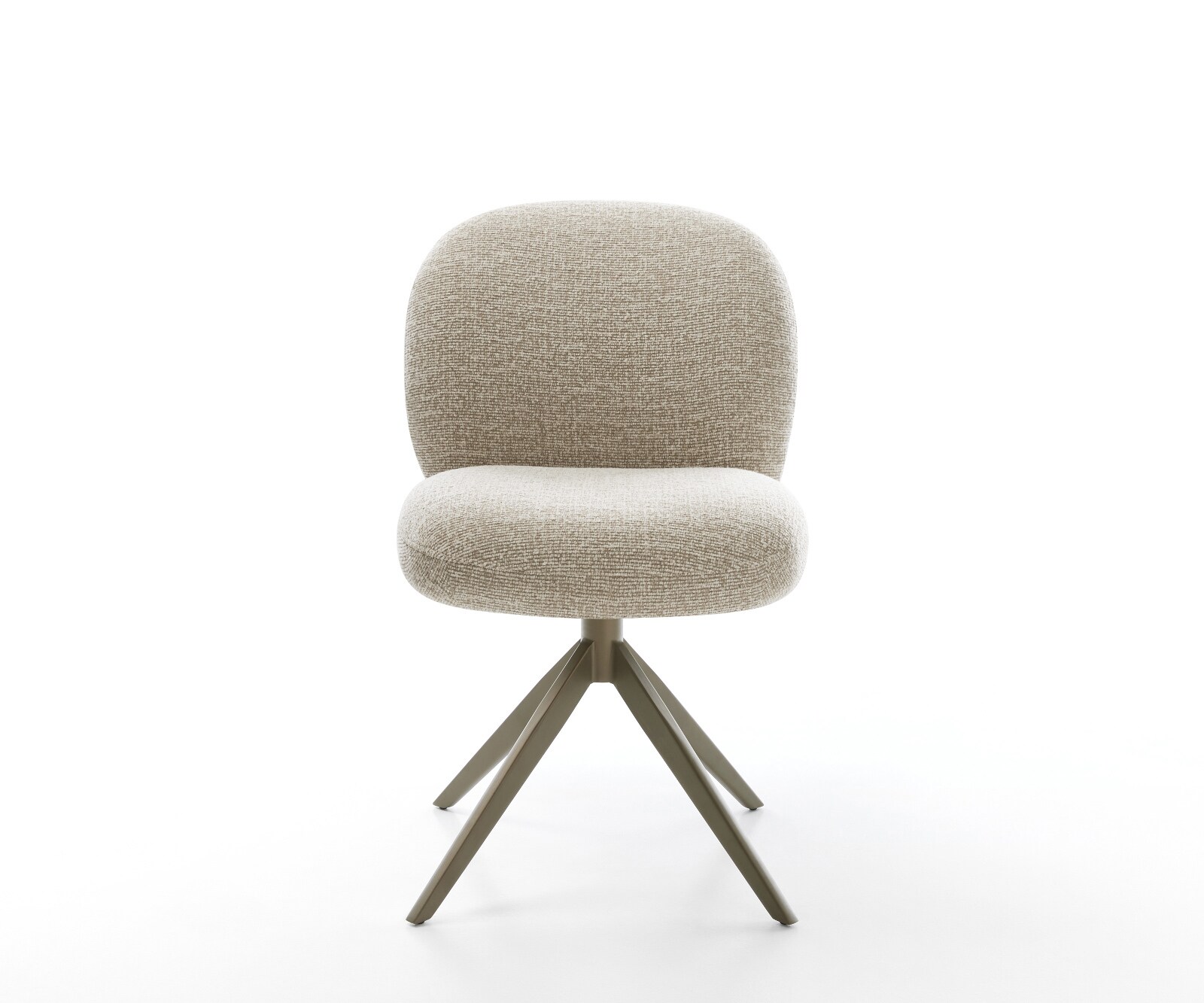 Drehstuhl Nube-Flex Webstoff Soft Beige Kreuzgestell breit Effektfinish Titan 360° drehbar Wippfunktion Taschenfederkern 2