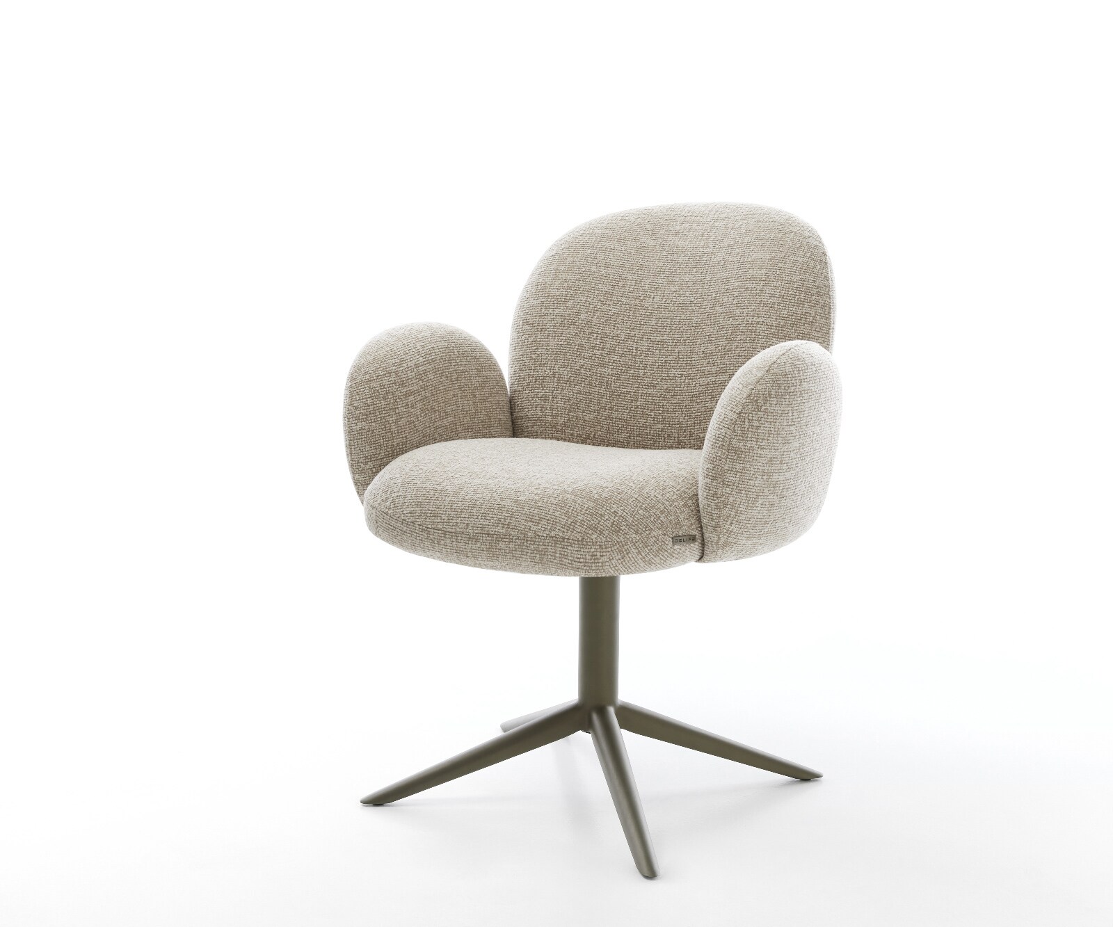 Drehstuhl Nube-Flex mit Armlehnen Webstoff Soft Beige Fußkreuz Effektfinish günstig online kaufen
