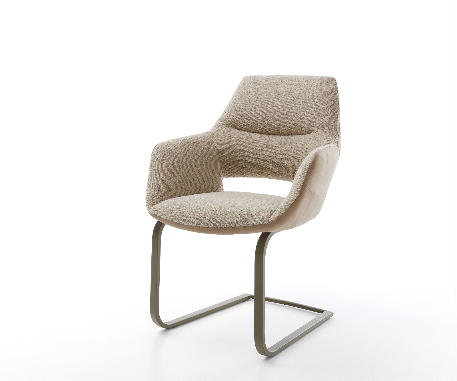 Freischwinger Yago-Flex mit Armlehnen Materialmix Schlamm Freischwinger flach Effektfinish Titan Taschenfederkern Freischwinger Yago-Flex mit Armlehnen Materialmix Schlamm Freischwinger flach Effektfinish Titan Taschenfederkern