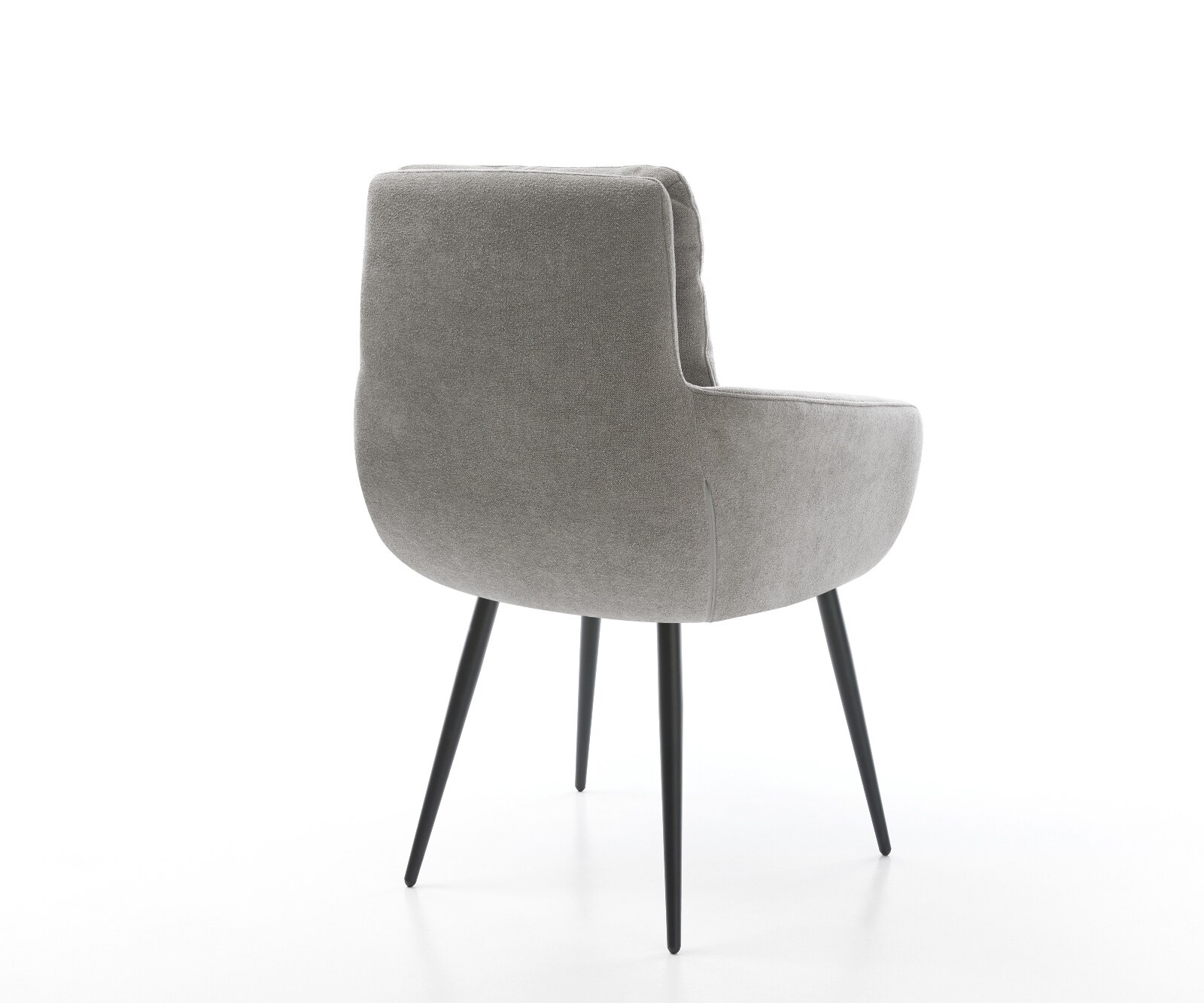 Esszimmerstuhl Abelia-Flex mit Armlehnen Strukturstoff Soft Grau 4-Fuß konisch Schwarz 4
