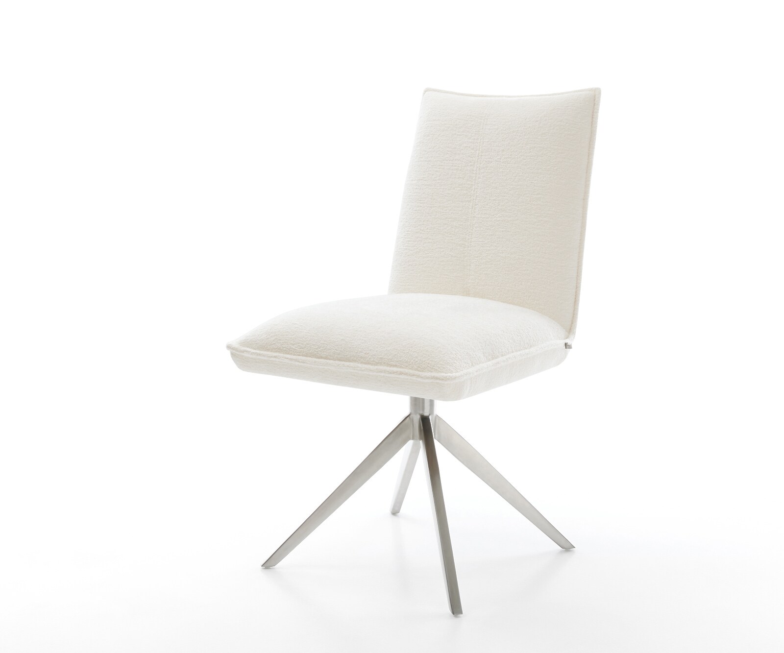 Drehstuhl Lelio-Flex Bouclé Soft Beige Kreuzgestell breit Edelstahl 360° dr günstig online kaufen