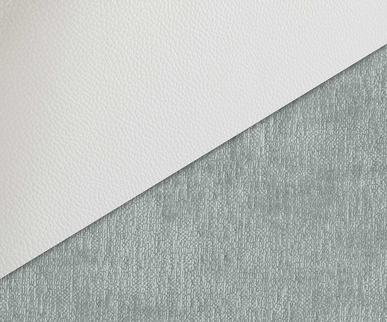 Drehstuhl Luan-Flex mit Armlehnen Materialmix Echtleder Weiß-Pastellblau Kreuzgestell breit Weiß 360° drehbar Wippfunktion 2 Drehstuhl Luan-Flex mit Armlehnen Materialmix Echtleder Weiß-Pastellblau Kreuzgestell breit Weiß 360° drehbar Wippfunktion 2