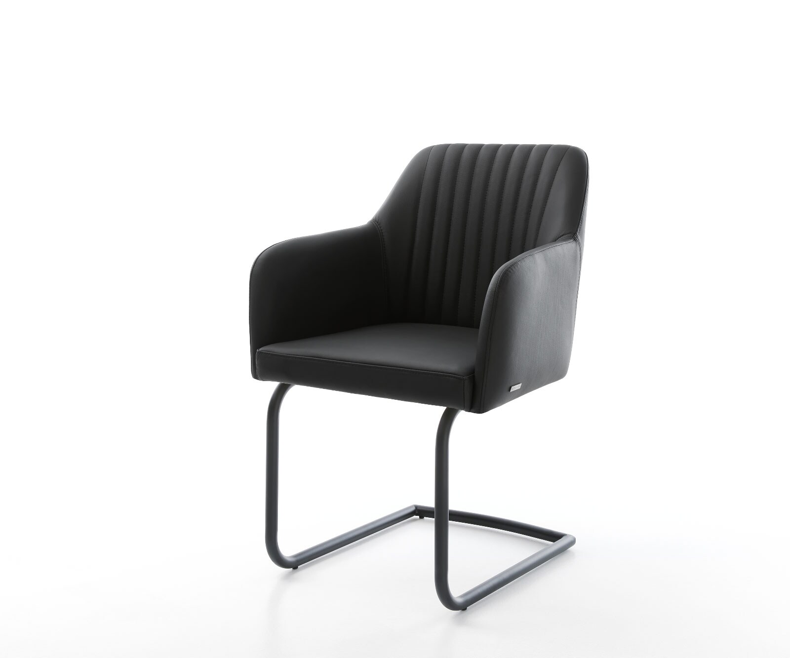 Freischwinger Greg-Flex Echt-Leder Schwarz Freischwinger rund Schwarz Taschenfederkern