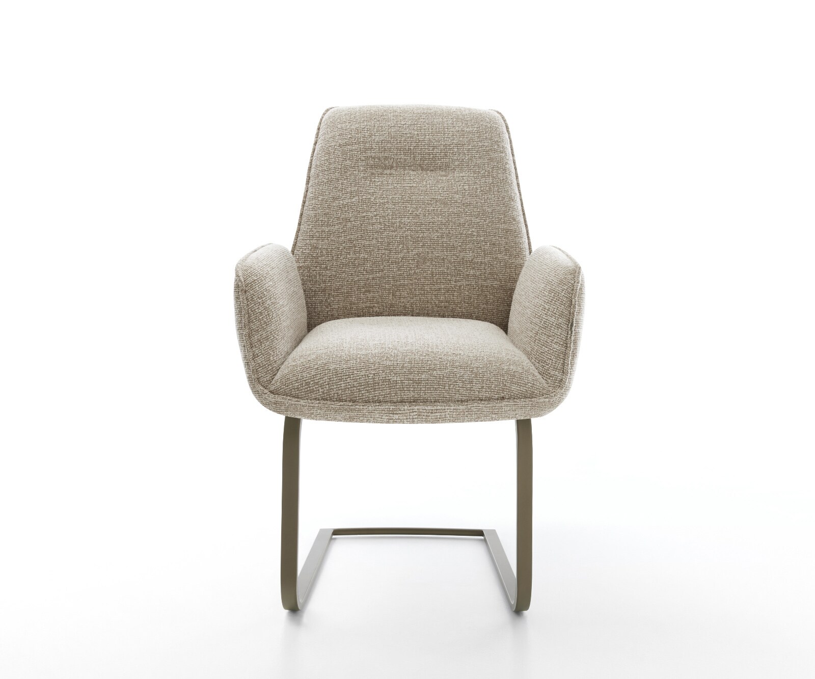Freischwinger Zoa-Flex Webstoff Soft Beige Freischwinger flach Effektfinish Titan Taschenfederkern 1