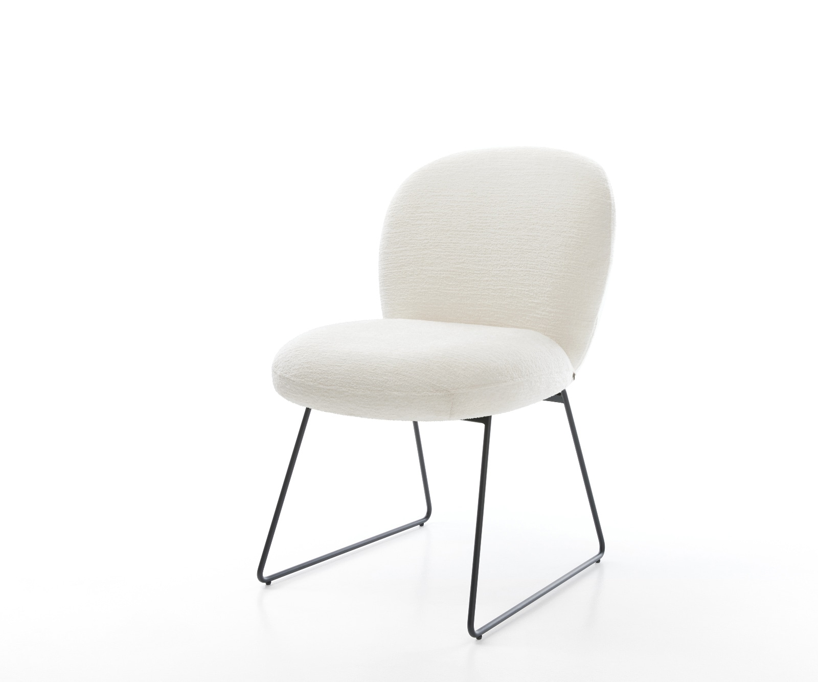 Esszimmerstuhl Nube-Flex Bouclé Soft Beige Kufengestell Schwarz Taschenfederkern Esszimmerstuhl Nube-Flex Bouclé Soft Beige Kufengestell Schwarz Taschenfederkern