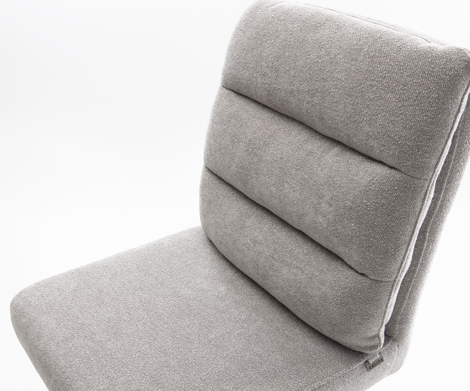 Barstuhl Pela-Flex Strukturstoff Soft Grau Kufengestell Metall Schwarz 4