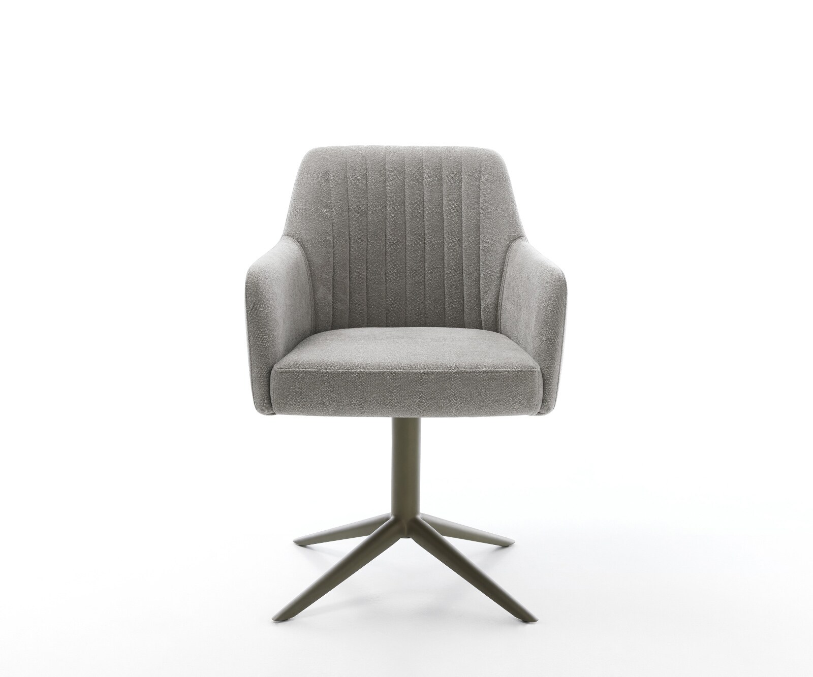 Drehstuhl Greg-Flex Strukturstoff Soft Grau Fußkreuz Effektfinish Titan 360° drehbar Wippfunktion Taschenfederkern 2