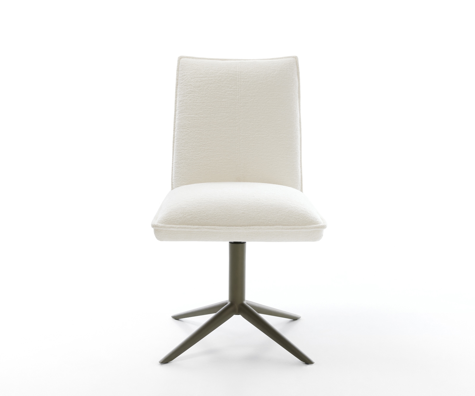 Drehstuhl Lelio-Flex Bouclé Soft Beige Fußkreuz Effektfinish Titan 360° drehbar Wippfunktion Taschenfederkern 1