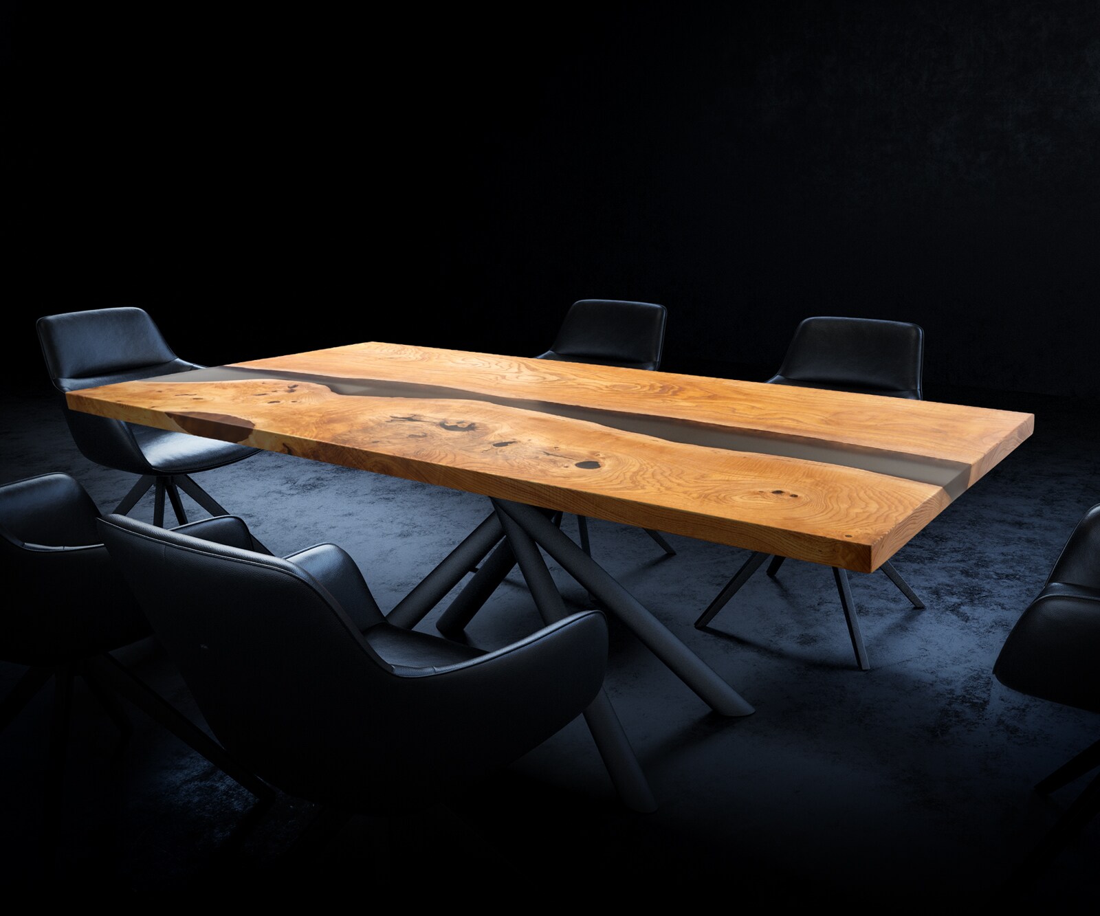 Tischplatte Esche Natur 200 cm Epoxid milchig Transparent Unikat Nr. 32343 3