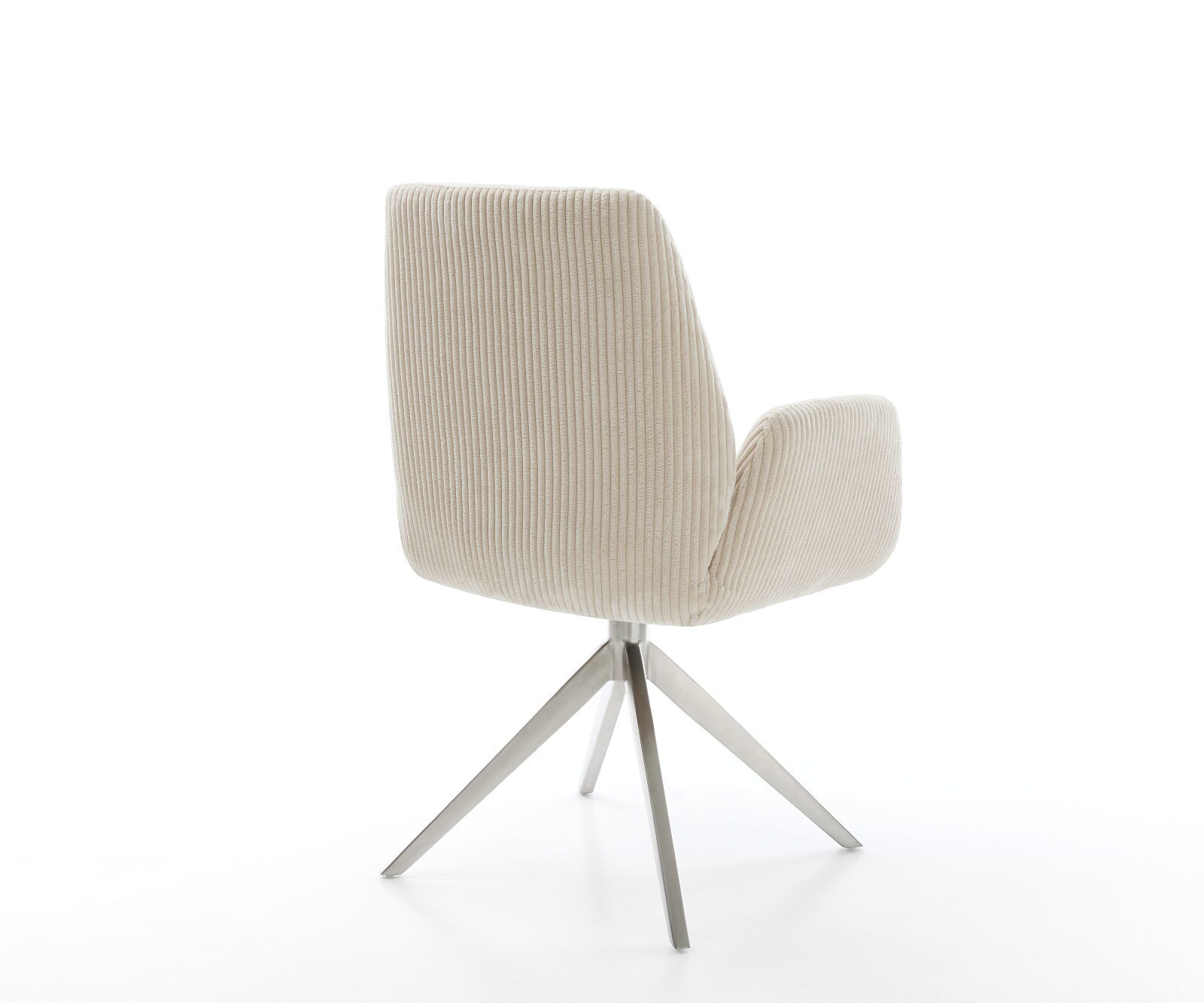Esszimmerstuhl Zoa-Flex Cord Beige Kreuzgestell breit Edelstahl Taschenfederkern 5