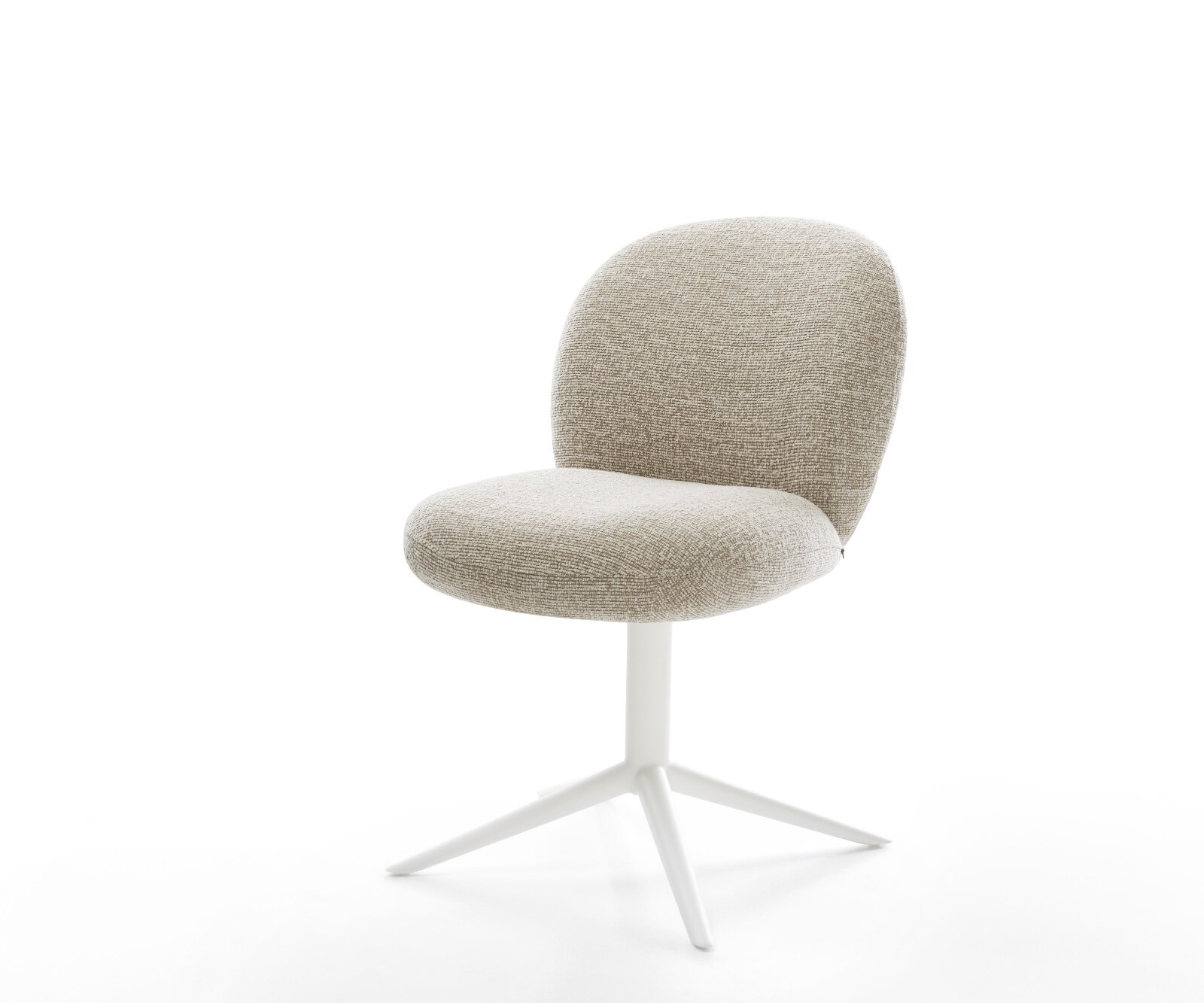 Drehstuhl Nube-Flex Webstoff Soft Beige Fußkreuz Weiß 360° drehbar Wippfunktion Taschenfederkern 1