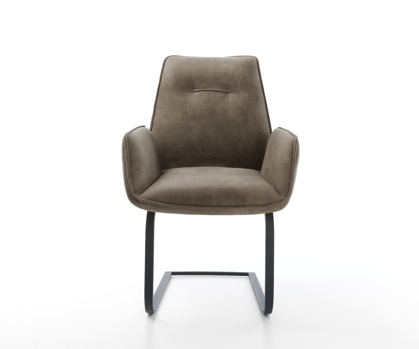 Freischwinger Zoa-Flex Mikrofaser Taupe Vintage Freischwinger flach Schwarz Taschenfederkern 1