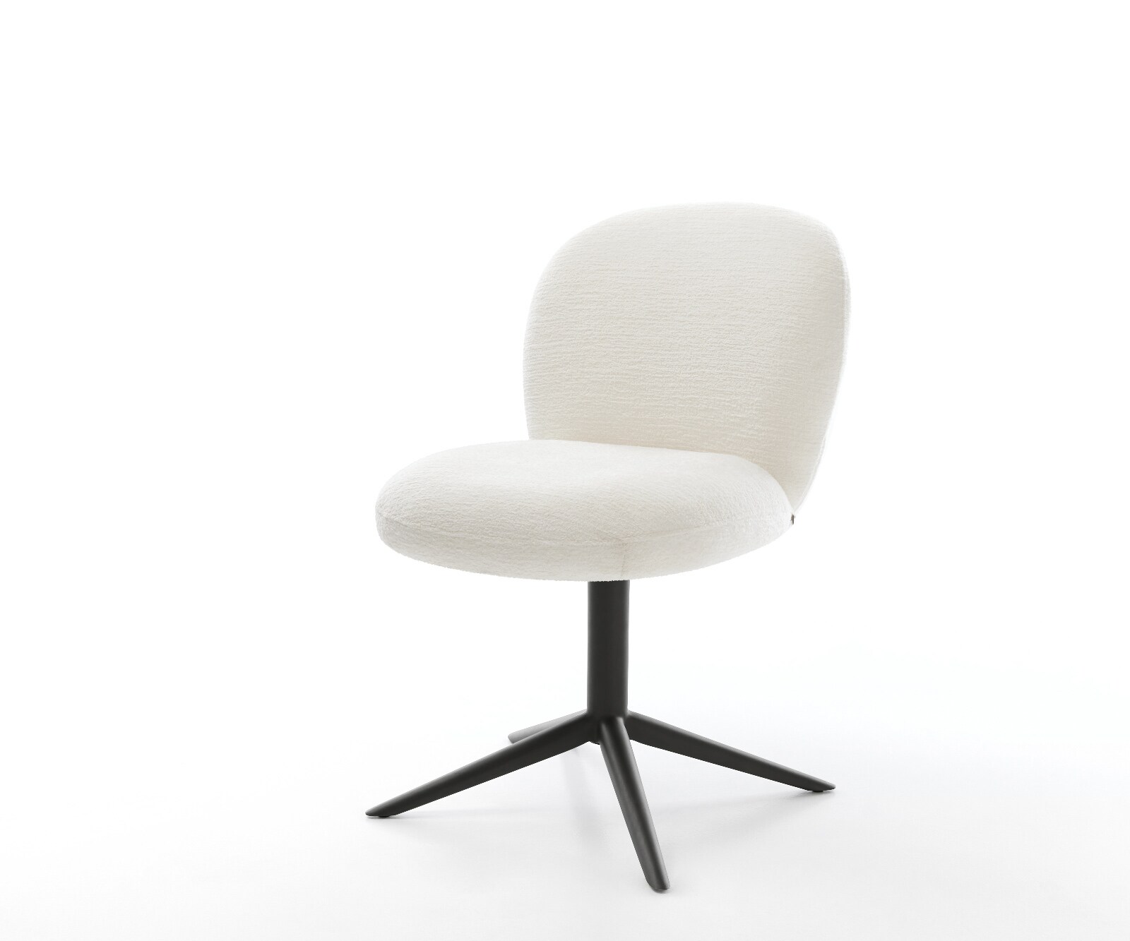 Drehstuhl Nube-Flex Bouclé Soft Beige Fußkreuz Schwarz 360° drehbar Wippfun günstig online kaufen