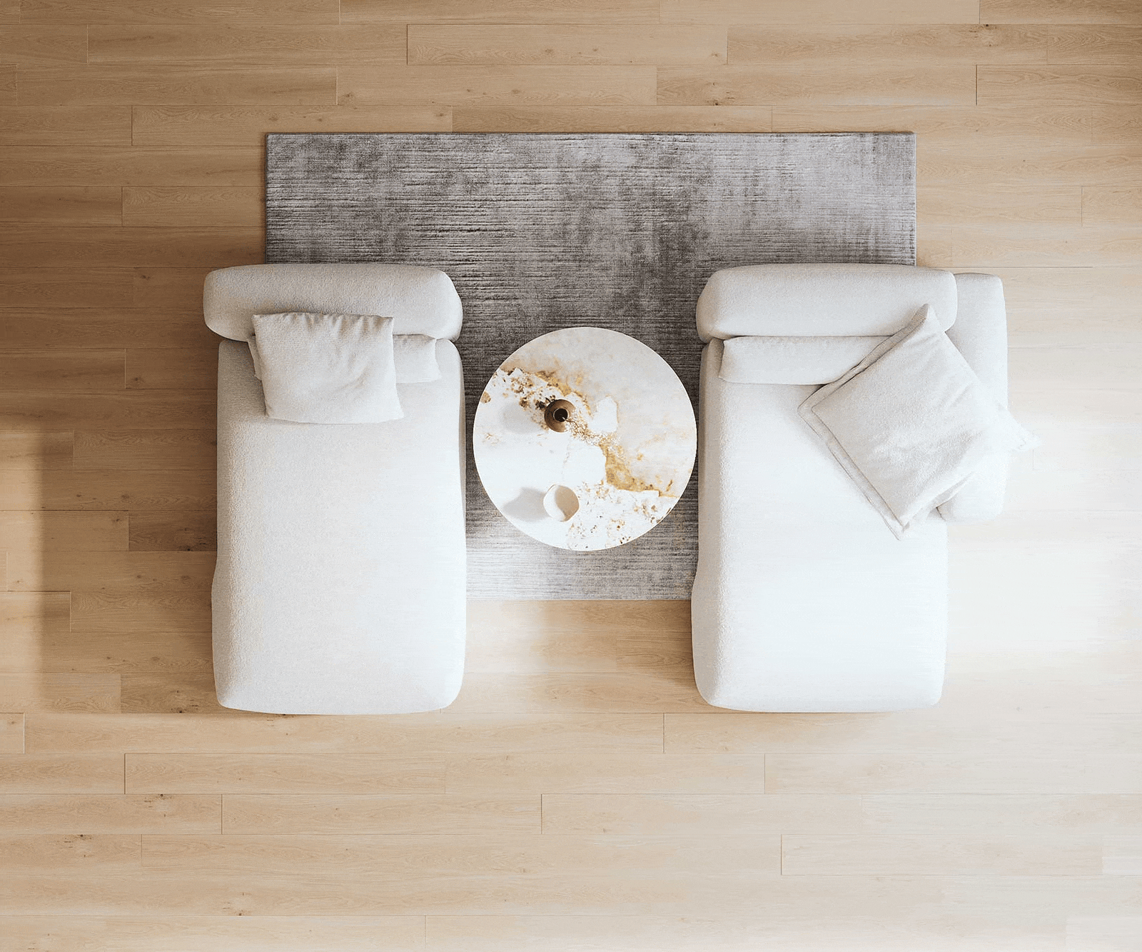 Ecksofa Freestyle 310x200 cm Bouclé Soft Beige Kappnaht 5