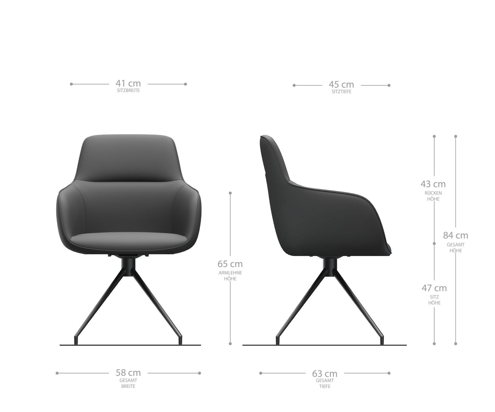 Drehstuhl Pejo-Flex Braun Antik Kreuzgestell konisch Edelstahl 180° drehbar 4 Drehstuhl Pejo-Flex Braun Antik Kreuzgestell konisch Edelstahl 180° drehbar 4