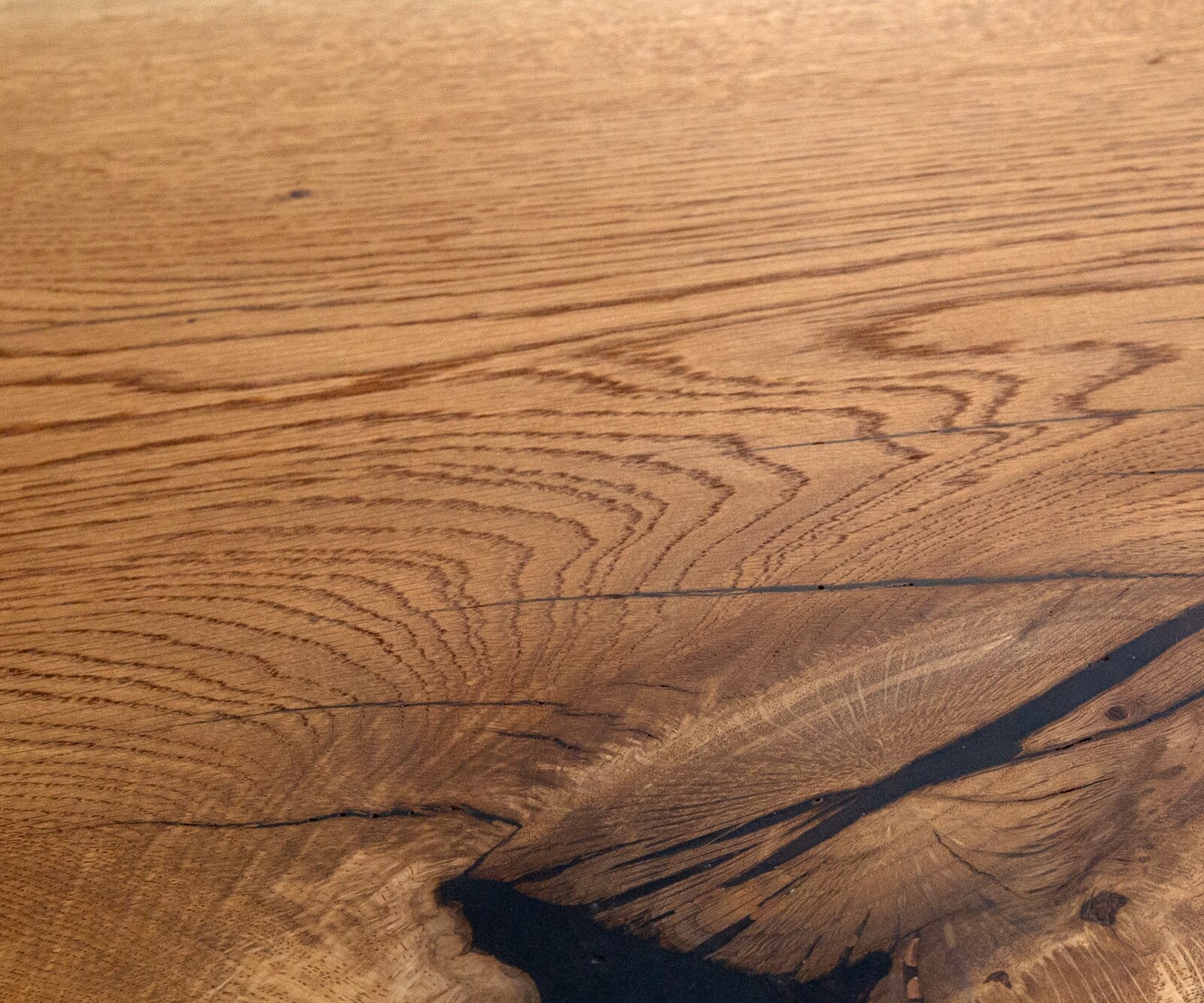 Tischplatte Eiche Natur 260 cm Epoxid milchig Transparent Unikat Nr. 32310 2