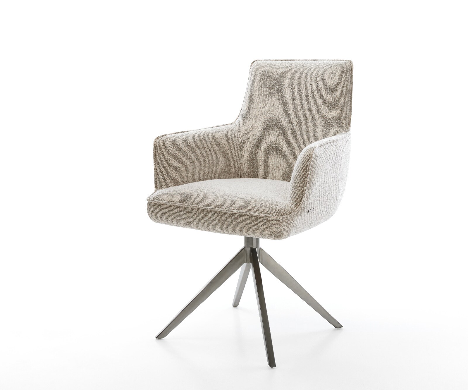 Drehstuhl Heira-Flex mit Armlehnen Webstoff Soft Beige Kreuzgestell breit G günstig online kaufen