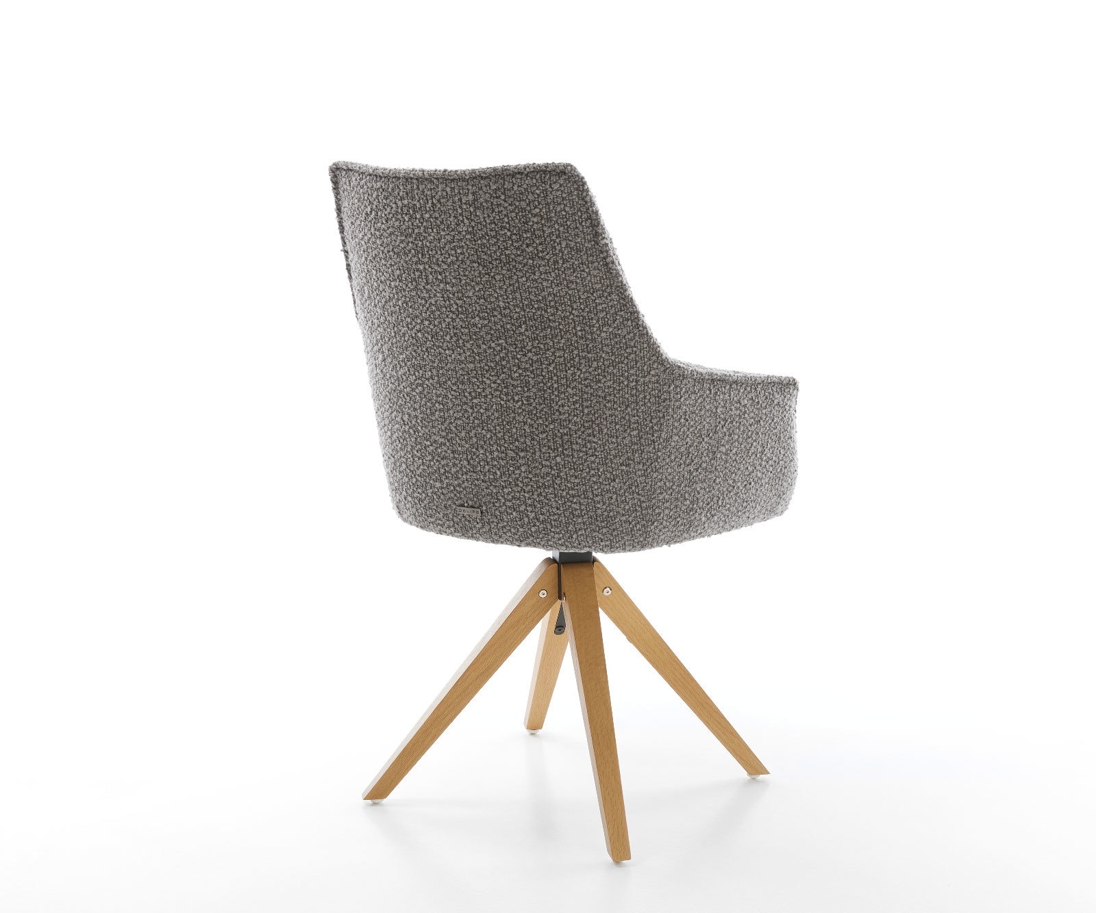 Drehstuhl Alja-Flex mit Armlehnen Bouclé Silbergrau Holzgestell kantig Natur 180° drehbar Taschenfederkern 4 Drehstuhl Alja-Flex mit Armlehnen Bouclé Silbergrau Holzgestell kantig Natur 180° drehbar Taschenfederkern 4