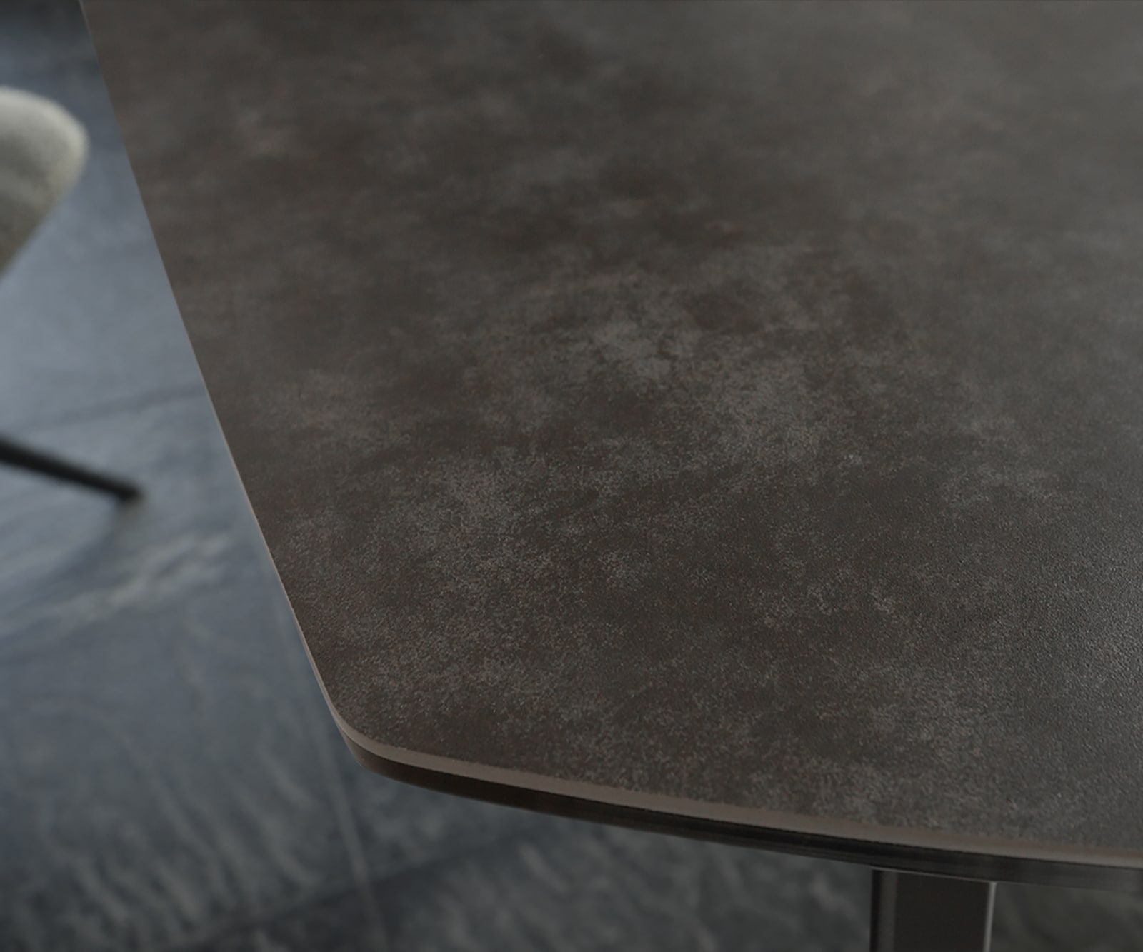 Esstisch Carlow 130/200x95 cm Keramik Grau Metall ausziehbar 4 Esstisch Carlow 130/200x95 cm Keramik Grau Metall ausziehbar 4