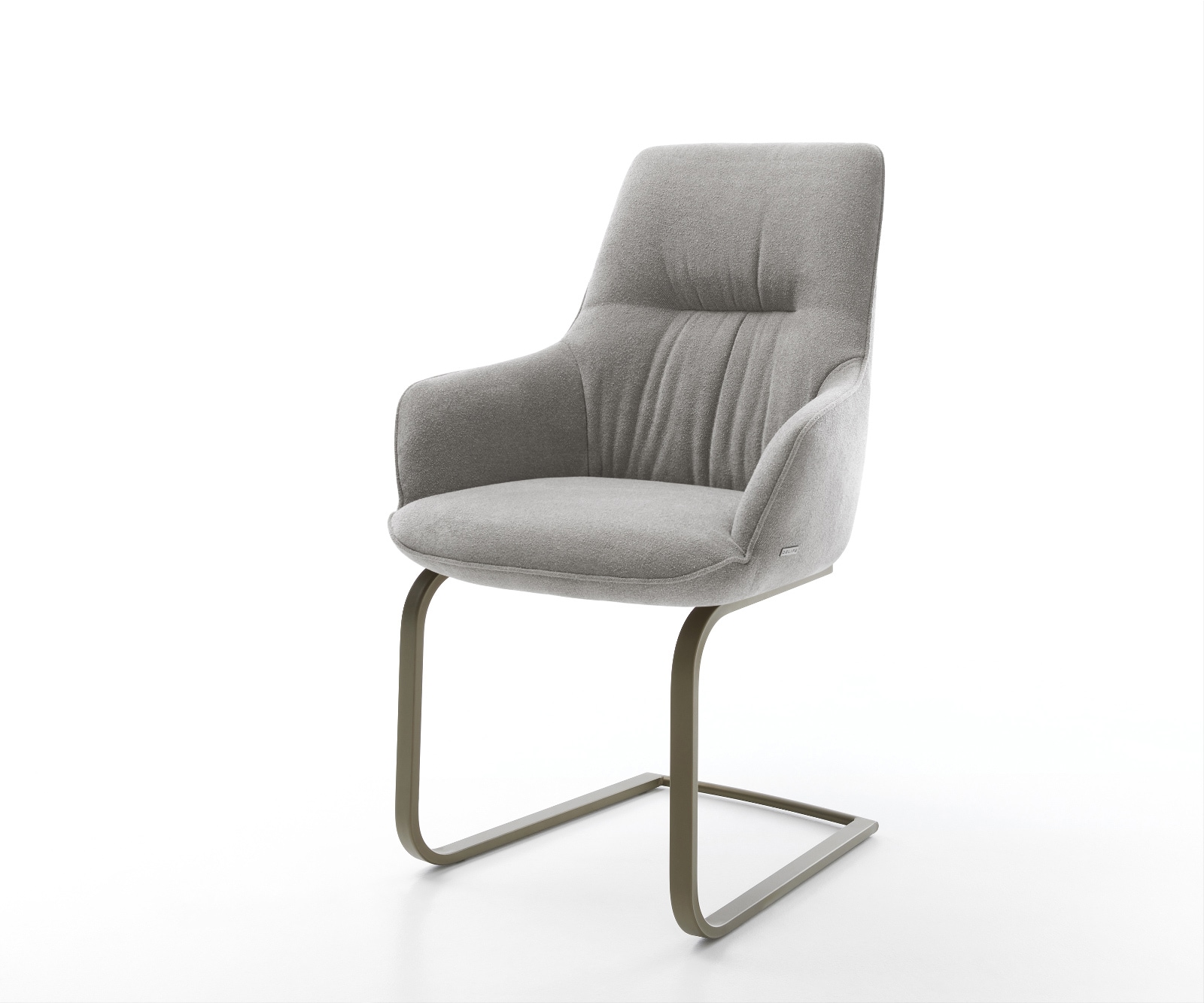 Freischwinger Zelia-Flex mit Armlehnen Strukturstoff Soft Grau Freischwinger flach Effektfinish Titan Taschenfederkern