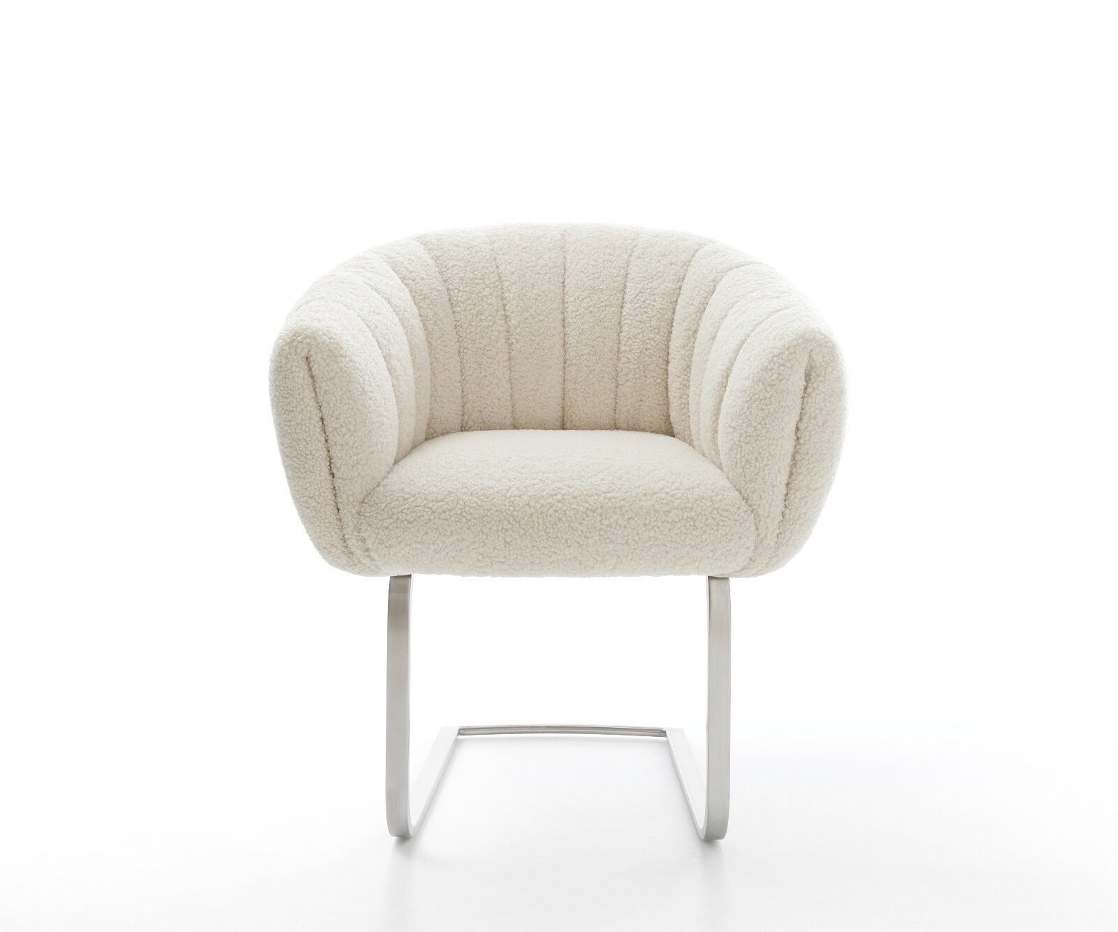 Freischwinger Jada-Flex Teddystoff Beige Freischwinger flach Edelstahl Taschenfederkern 2