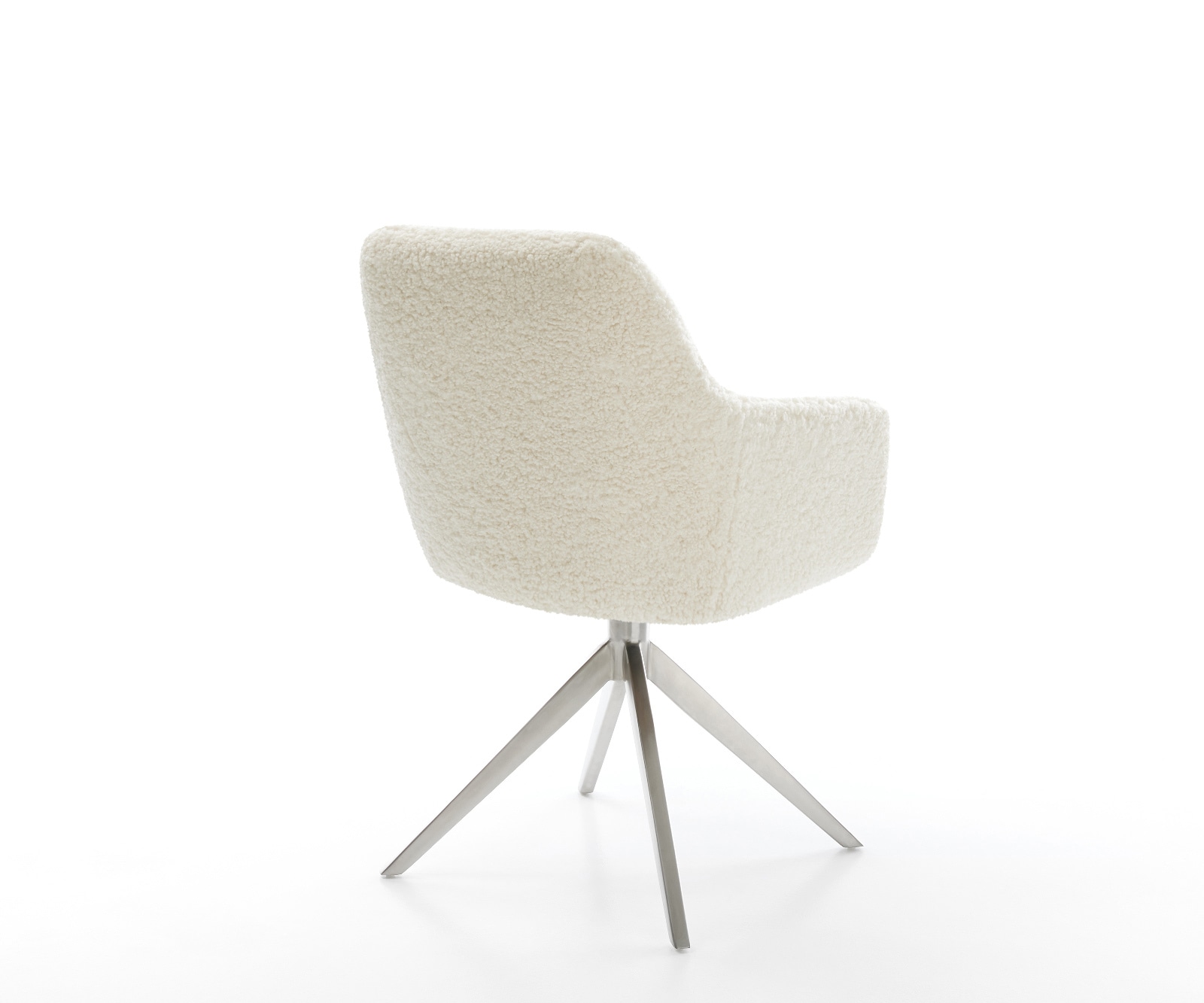 Drehstuhl Pejo-Flex Teddystoff Beige Kreuzgestell breit Edelstahl 360° drehbar Wippfunktion Taschenfederkern 5