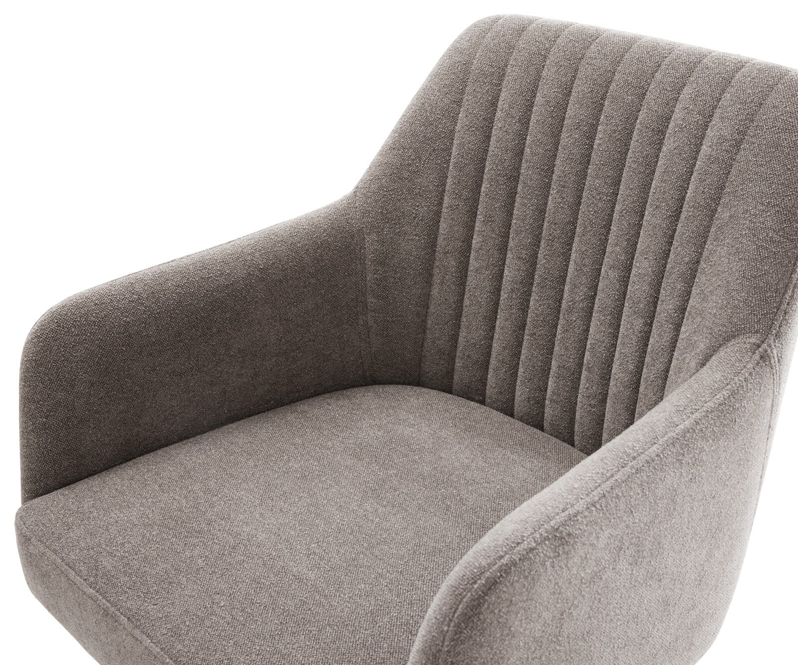 Drehstuhl Greg-Flex Strukturstoff Soft Taupe Kreuzgestell breit Graphit 360° drehbar Wippfunktion Taschenfederkern 3