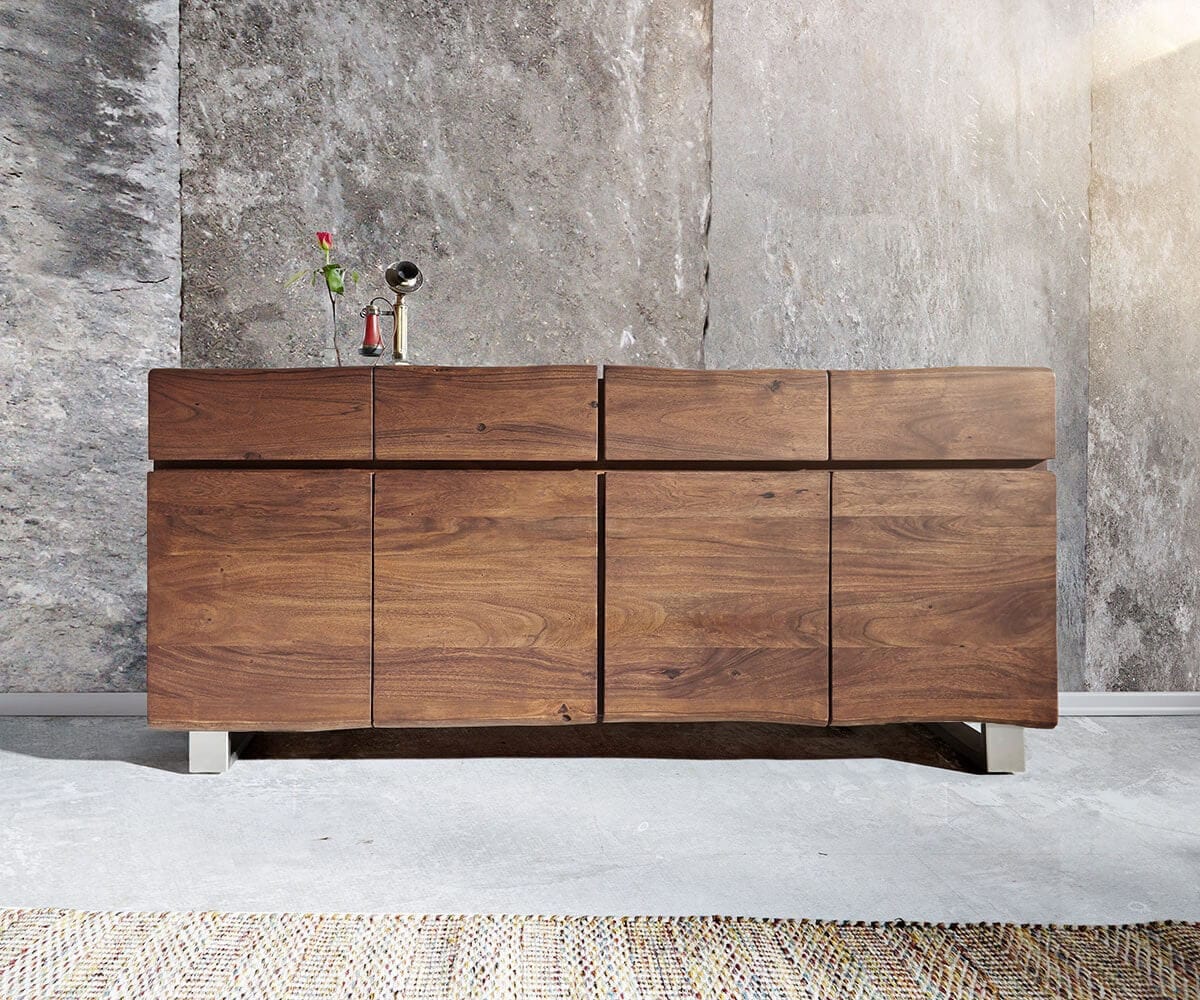 Sideboard Live-Edge 172 cm Akazie Braun 4 Türen 4 Schübe 2 Sideboard Live-Edge 172 cm Akazie Braun 4 Türen 4 Schübe 2