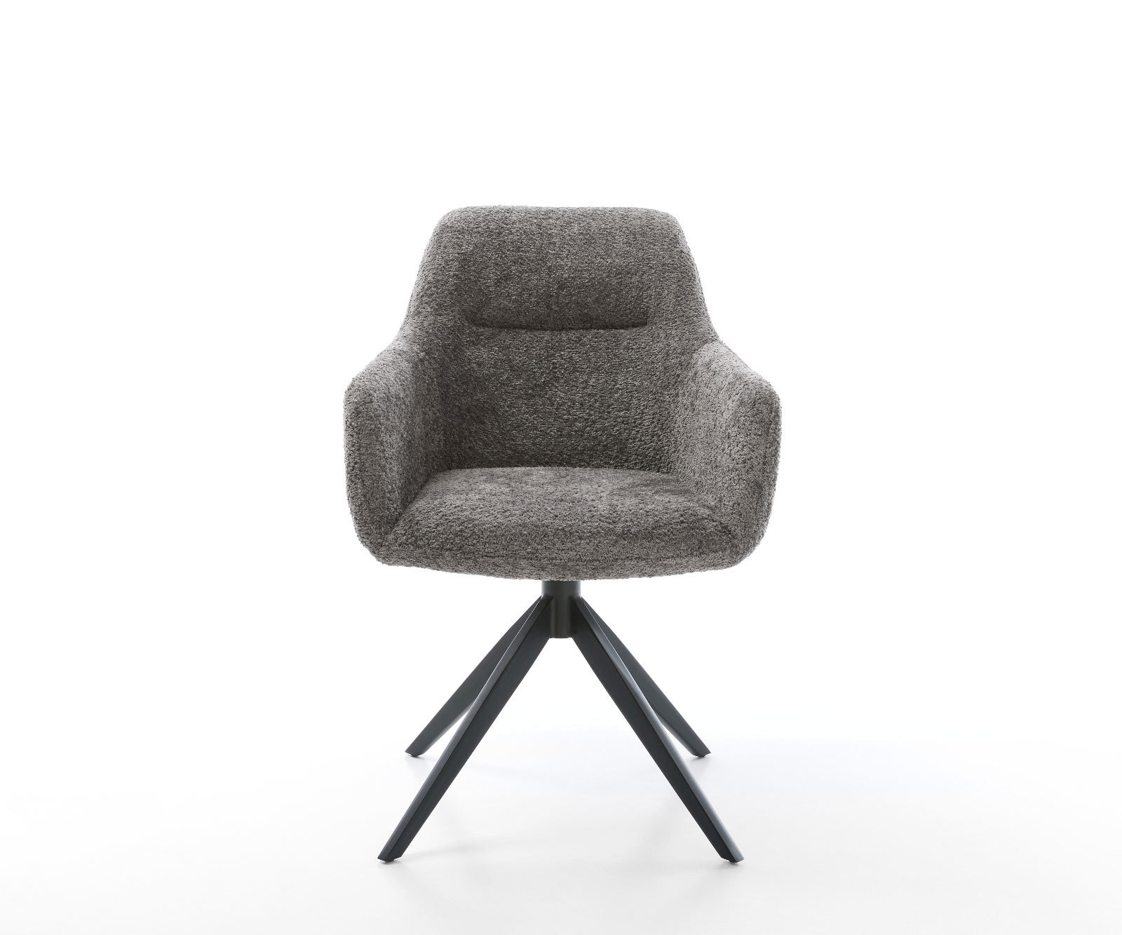 Drehstuhl Pejo-Flex Bouclé Grau Kreuzgestell breit Schwarz 360° drehbar Wippfunktion Taschenfederkern 1
