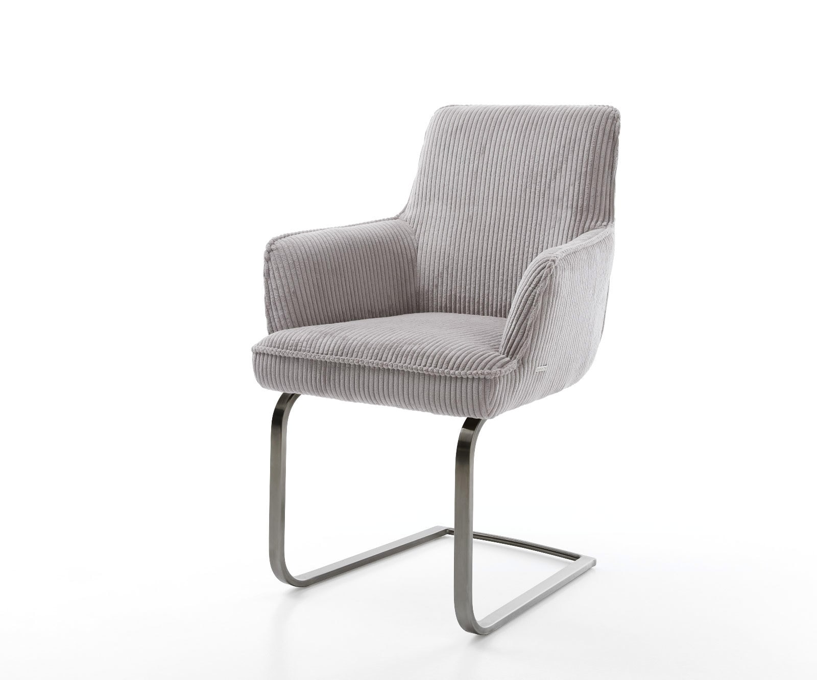 Freischwinger Heira-Flex mit Armlehnen Cord Silbergrau Freischwinger flach Graphit Taschenfederkern Freischwinger Heira-Flex mit Armlehnen Cord Silbergrau Freischwinger flach Graphit Taschenfederkern