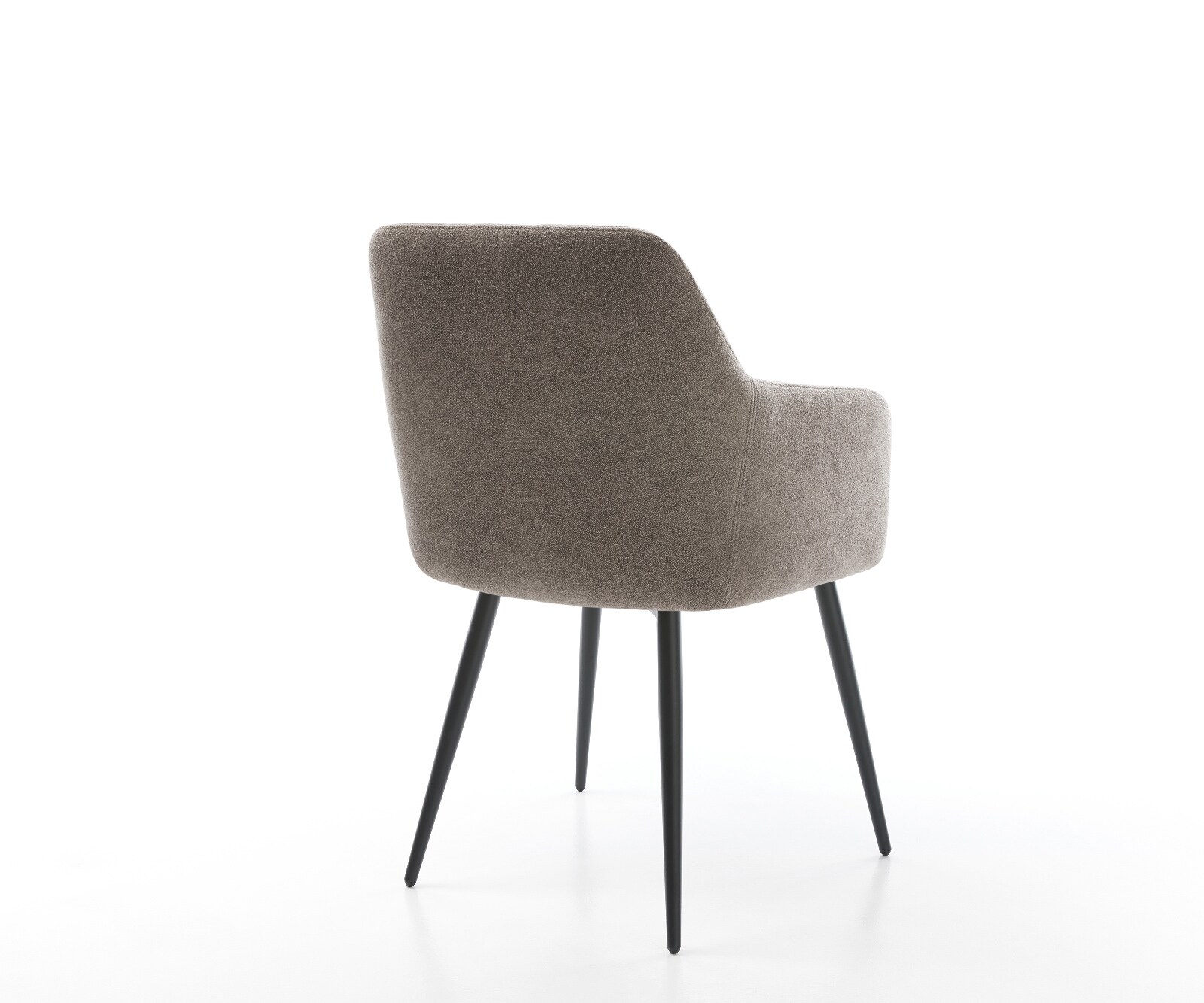 Esszimmerstuhl Greg-Flex Strukturstoff Soft Taupe 4-Fuß konisch Schwarz Taschenfederkern 4