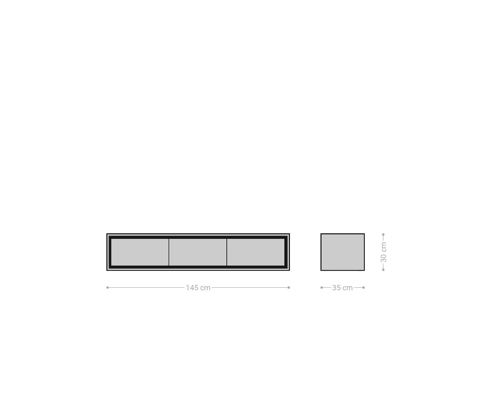 Lowboard Stonegrace 145 cm Akazie Natur 3 Türen Steinfurnier schwebend 6