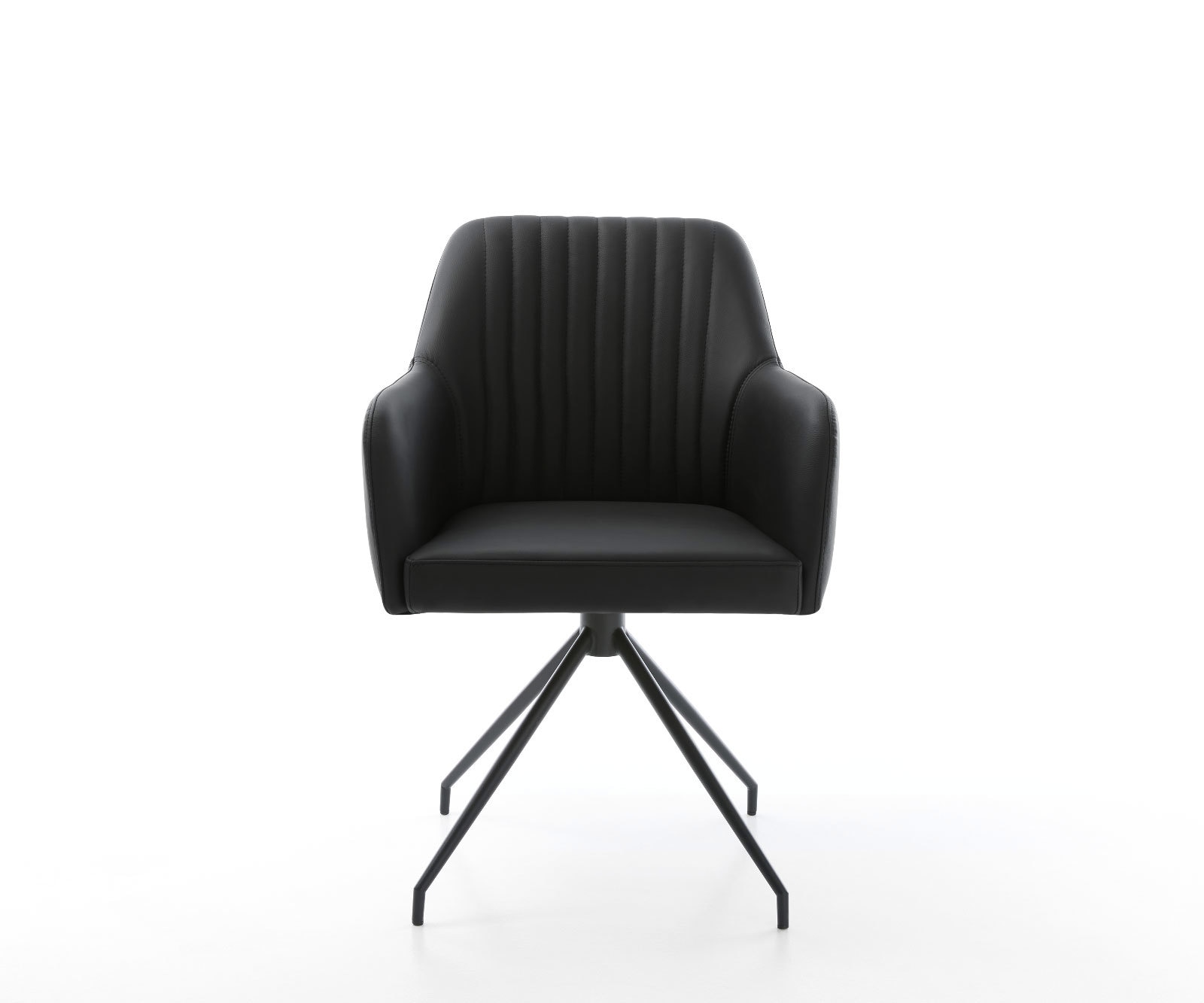 Esszimmerstuhl Greg-Flex Echt-Leder Schwarz Kreuzgestell konisch Schwarz Taschenfederkern 1 Esszimmerstuhl Greg-Flex Echt-Leder Schwarz Kreuzgestell konisch Schwarz Taschenfederkern 1